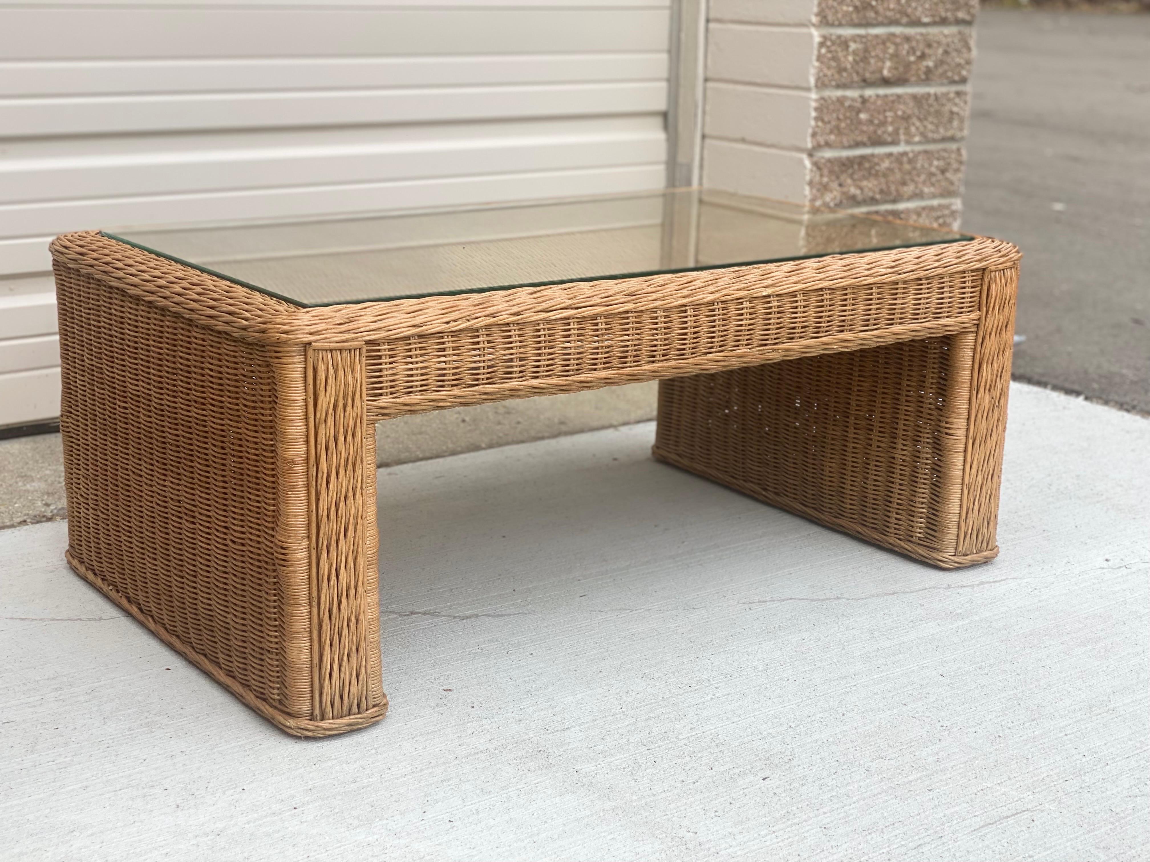1970s Michael Taylor Style Henry Link Rattan Wicker Living Room Set, 5 Pieces 5
