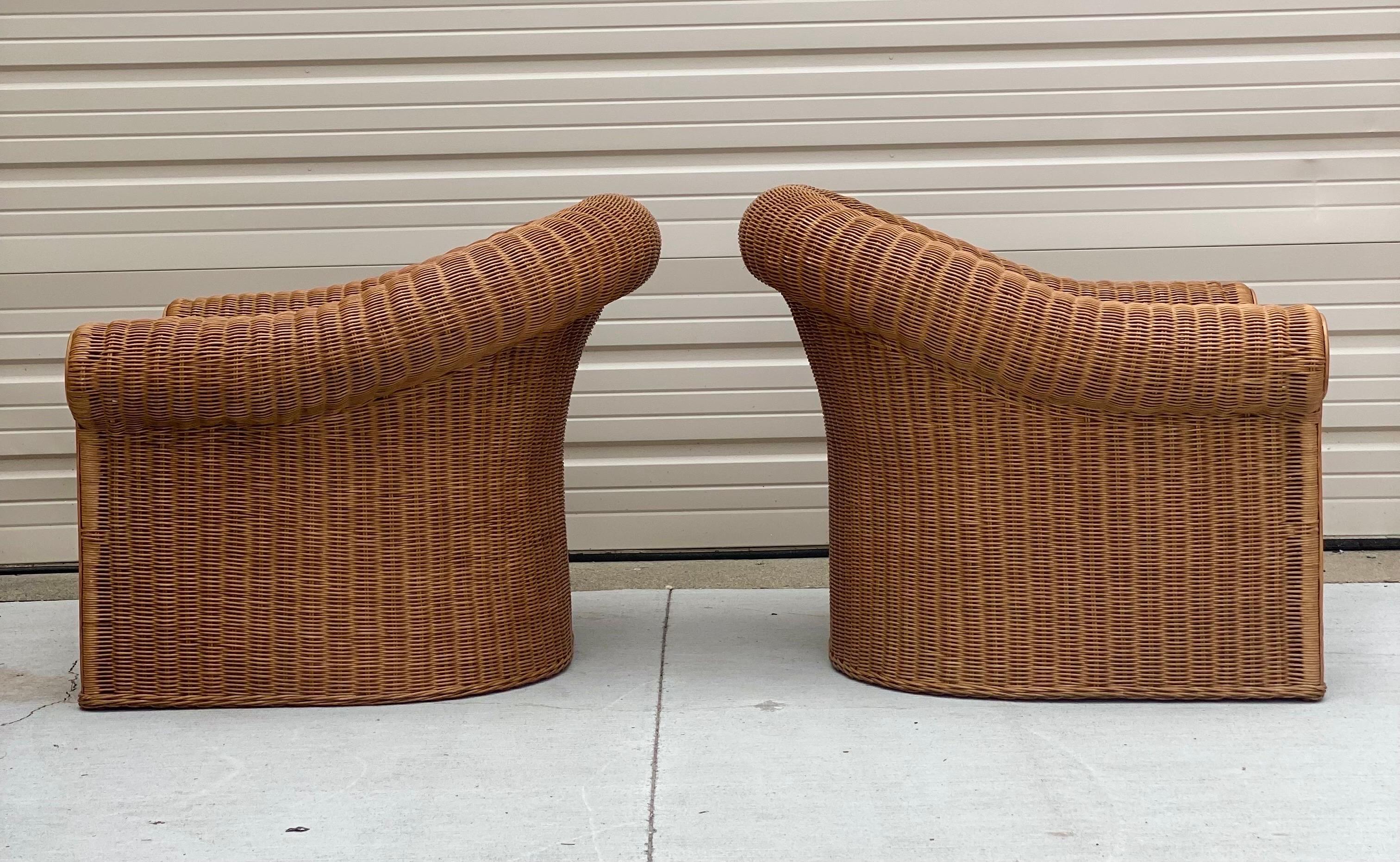 Late 20th Century 1970s Michael Taylor Style Henry Link Rattan Wicker Living Room Set, 5 Pieces
