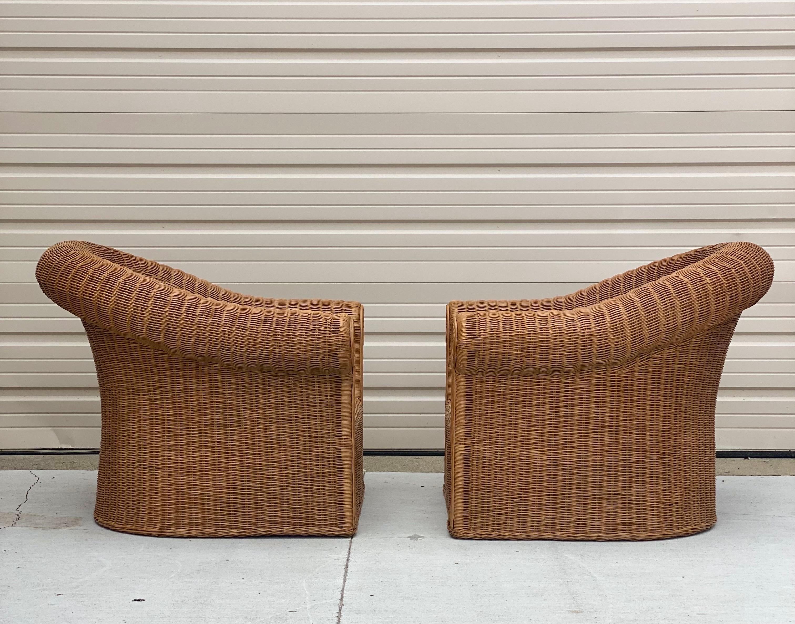1970s Michael Taylor Style Henry Link Rattan Wicker Living Room Set, 5 Pieces 1