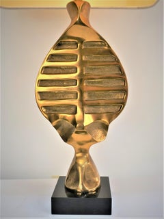 1970s Michel Jaubert Bronze Table Lamp