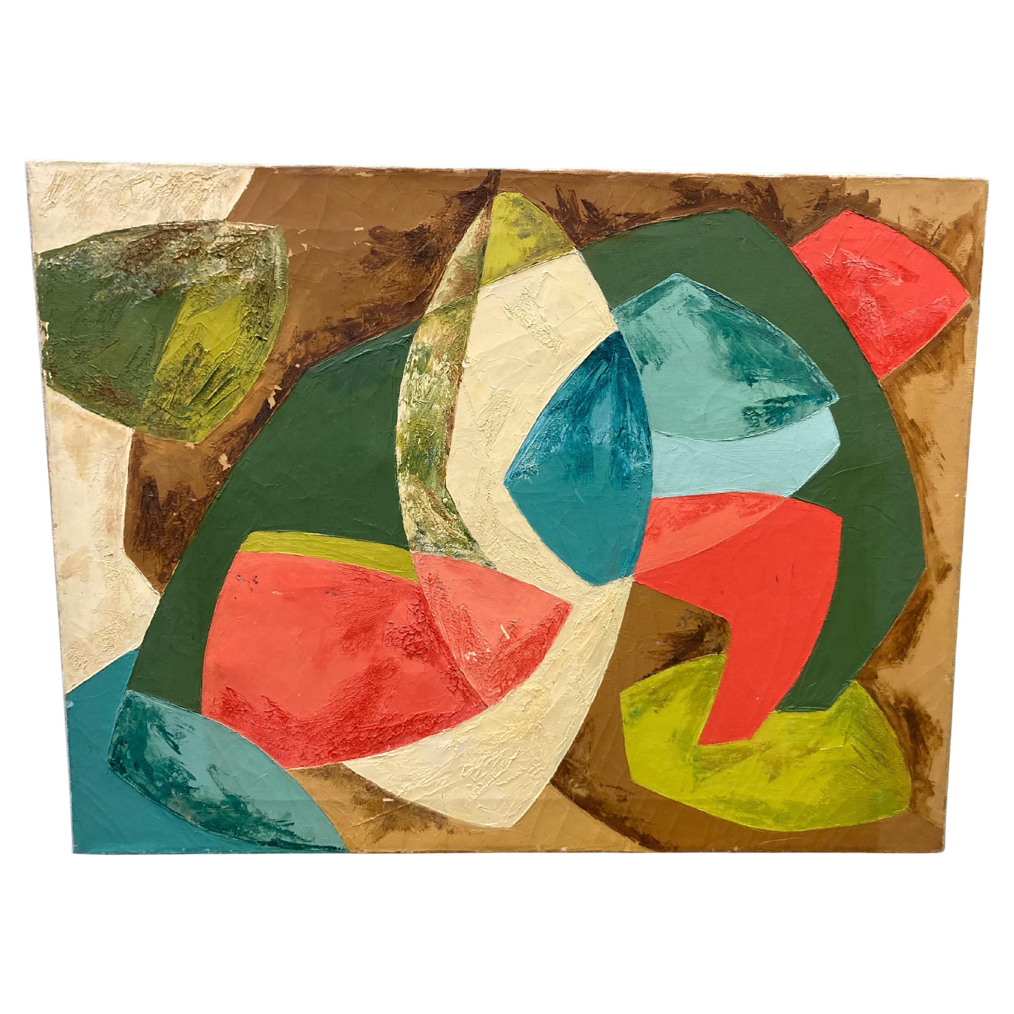 1970’s Mid Century Abstract Acrylic Painting