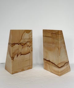 1970s Mid Century Architectural Tapered Picture Jasper Bookends - A Pair