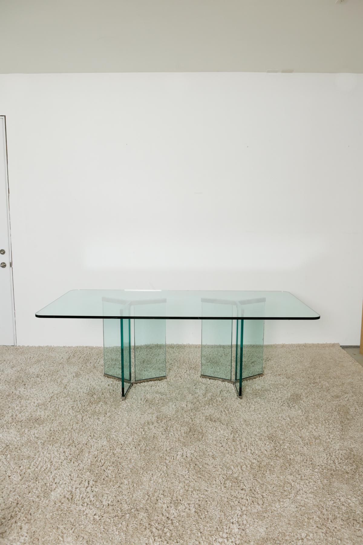 1970s Mid Century Authentic Pace Collection Glass Dining Table 4