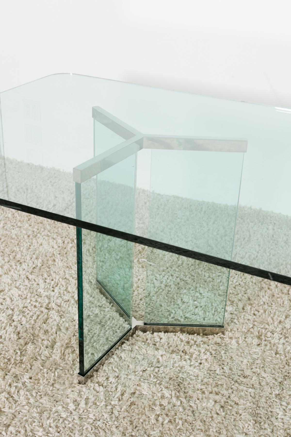 1970s Mid Century Authentic Pace Collection Glass Dining Table 4