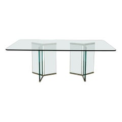 1970 Mid Century Authentique Pace Collection Glass Dining Table