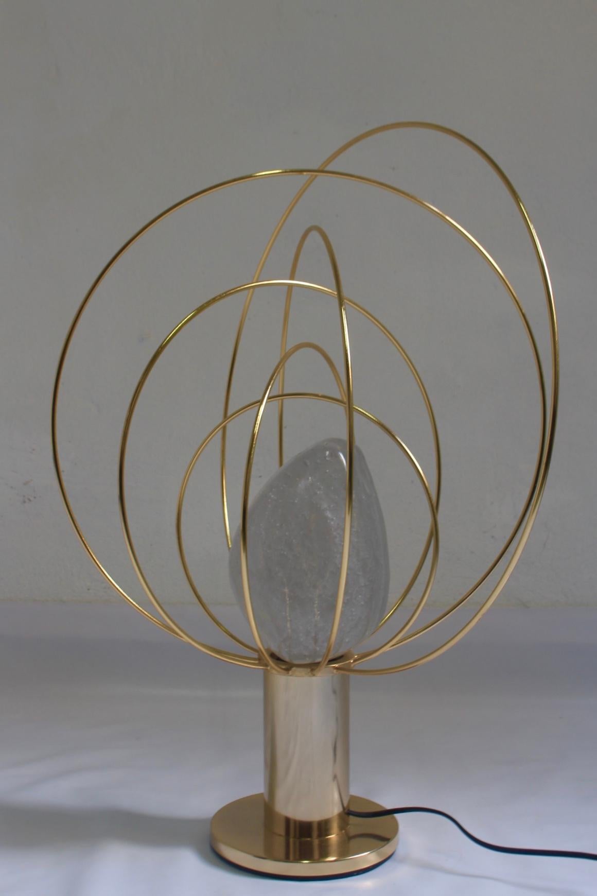 Brass 1970s Midcentury Barnaba Table Lamp by Angelo Brotto for Fase For Sale