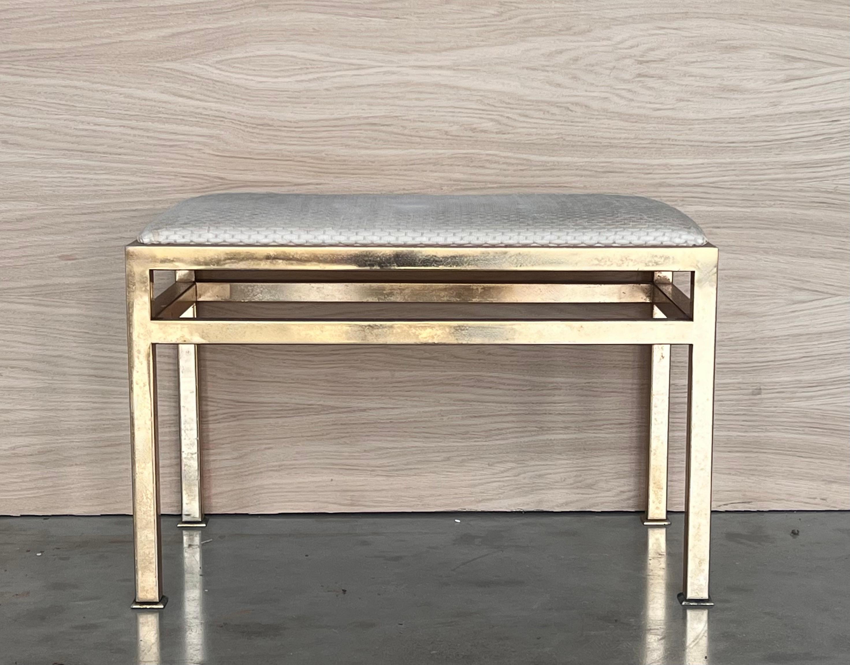 Mid-Century Modern 1970s Mid Century Brass Bench or Stool For Sale