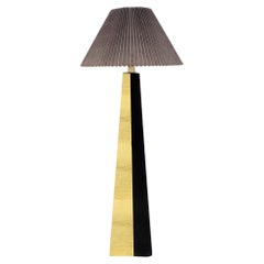 Lampada da terra in ottone del metà del secolo scorso ispirata a Paul Evans