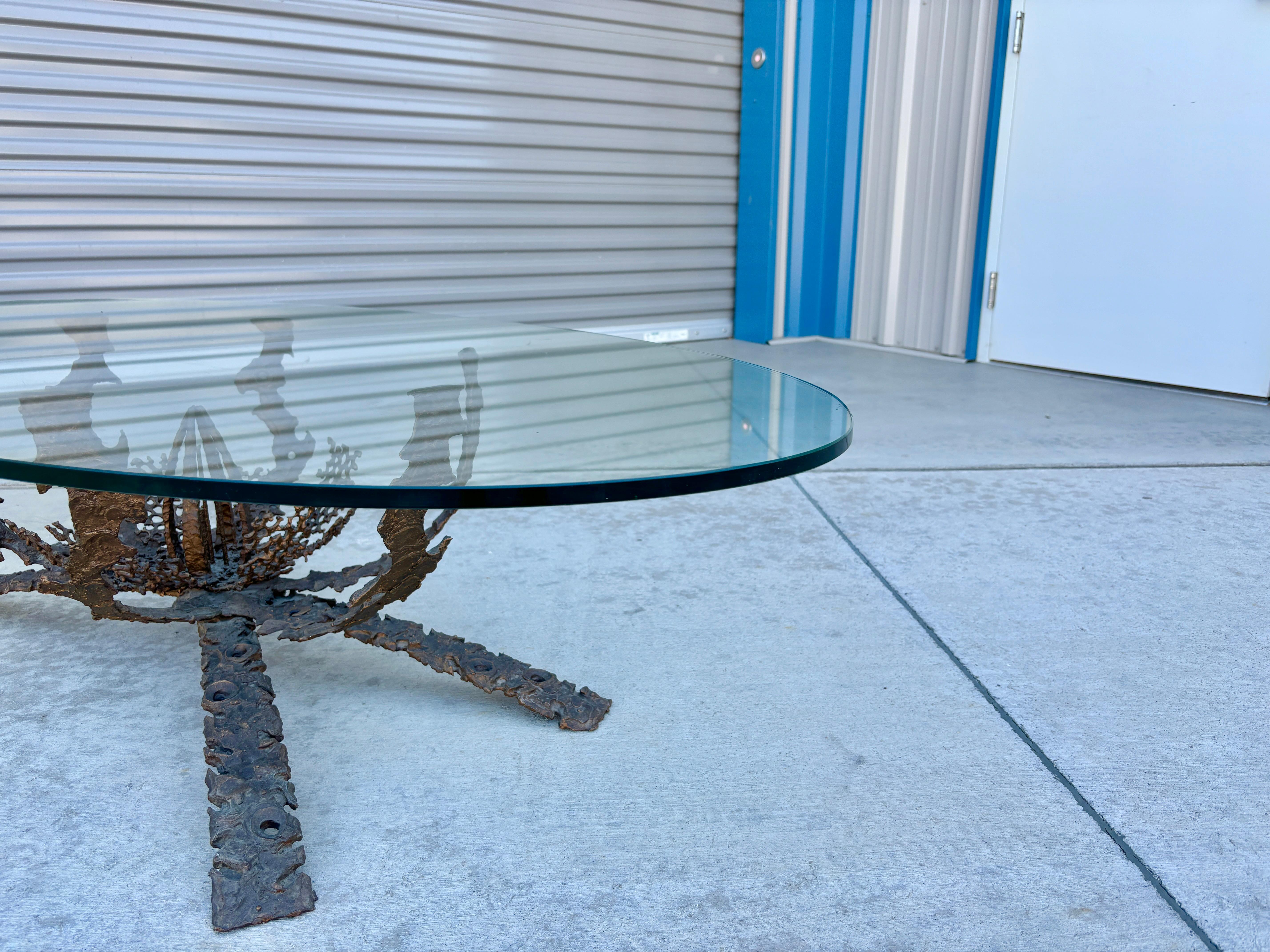 Fin du 20e siècle Table basse en bronze mi-siècle par Daniel Gluck, années 1970 en vente