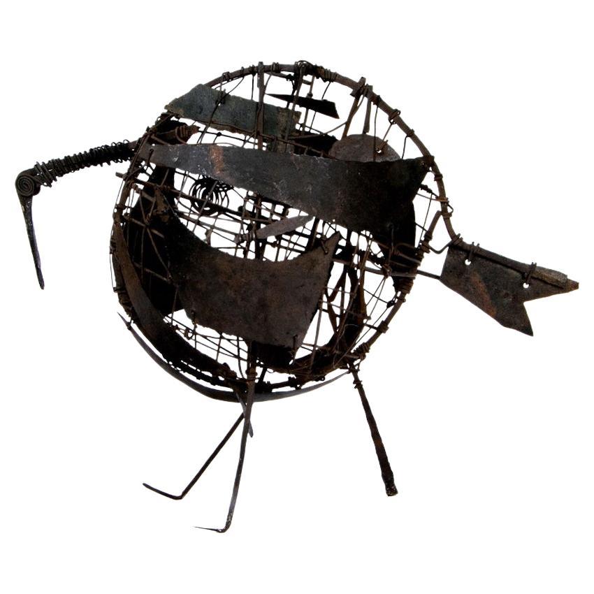 1970's Mid Century Brutalist Blech und Draht Avian Figur im Angebot