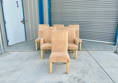 1970s Mid Century Burl Dining Chairs - Set of 6