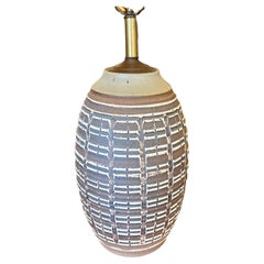 1970s Mid Century California Design Pottery Large Table Lamp Base by Bob Kinzie