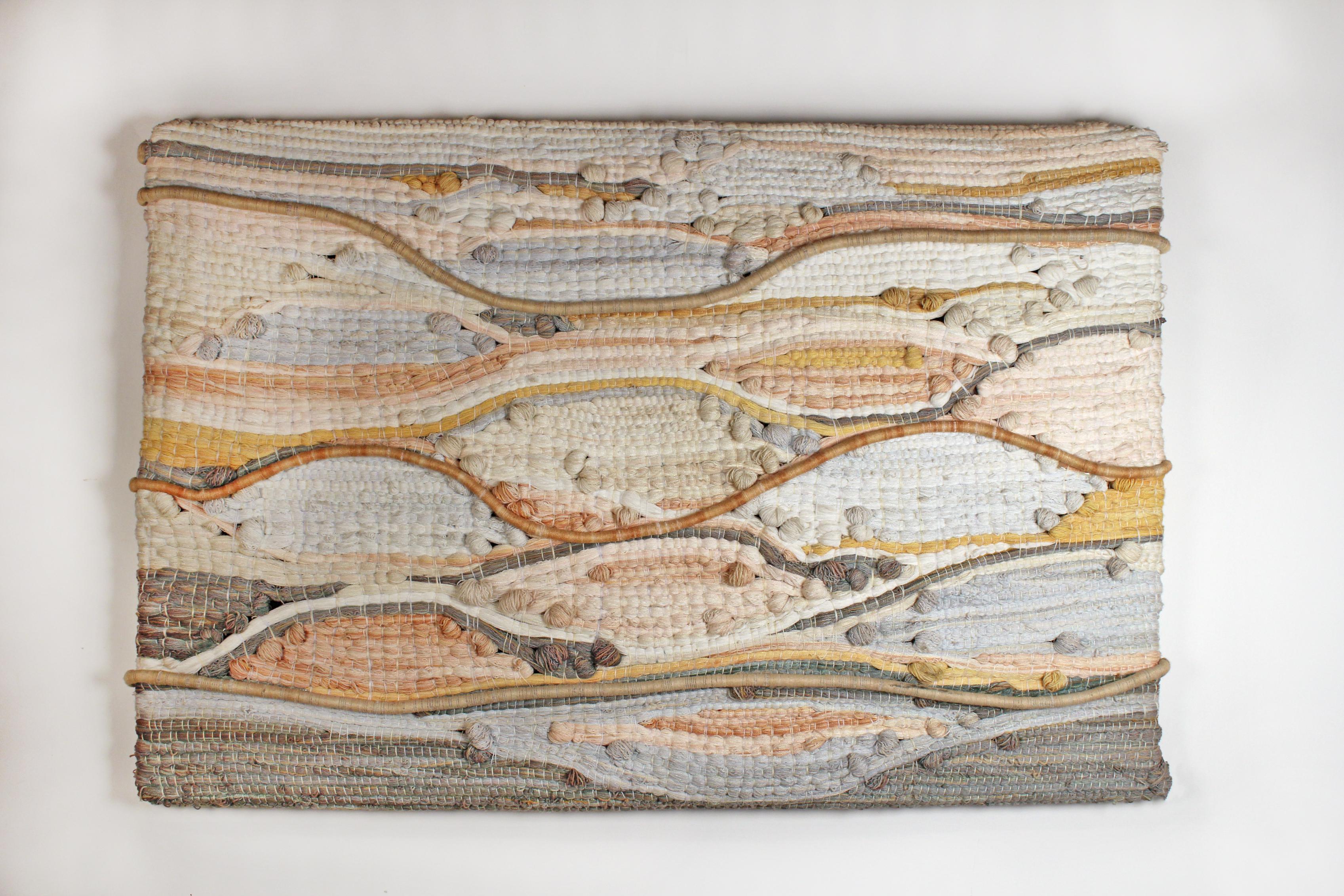 Modernist Fiber Art / Wall Textile 1970s Mid century California 

A very well designed abstract modernist wall textile. This piece is very well made and boasts a subtle palette with an extraordinary texture reminiscent of oceanic flora and fauna.