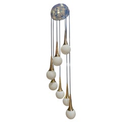1970s Mid Century Cascade Chandelier Attributed to Stilnovo