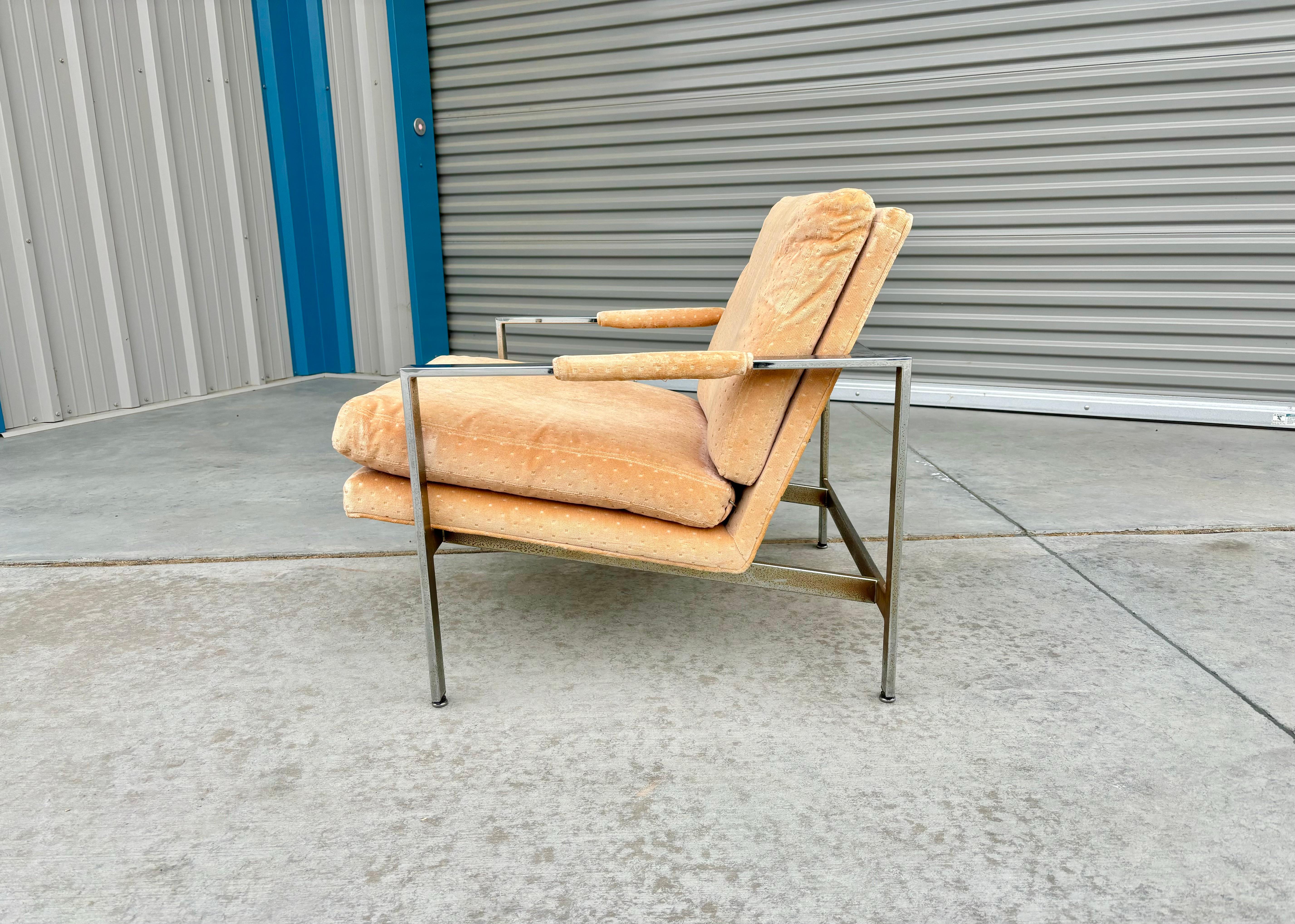 1970s Mid Century Chrome Lounge Chair by Milo Baughman for Thayer Coggin - Set o For Sale 5