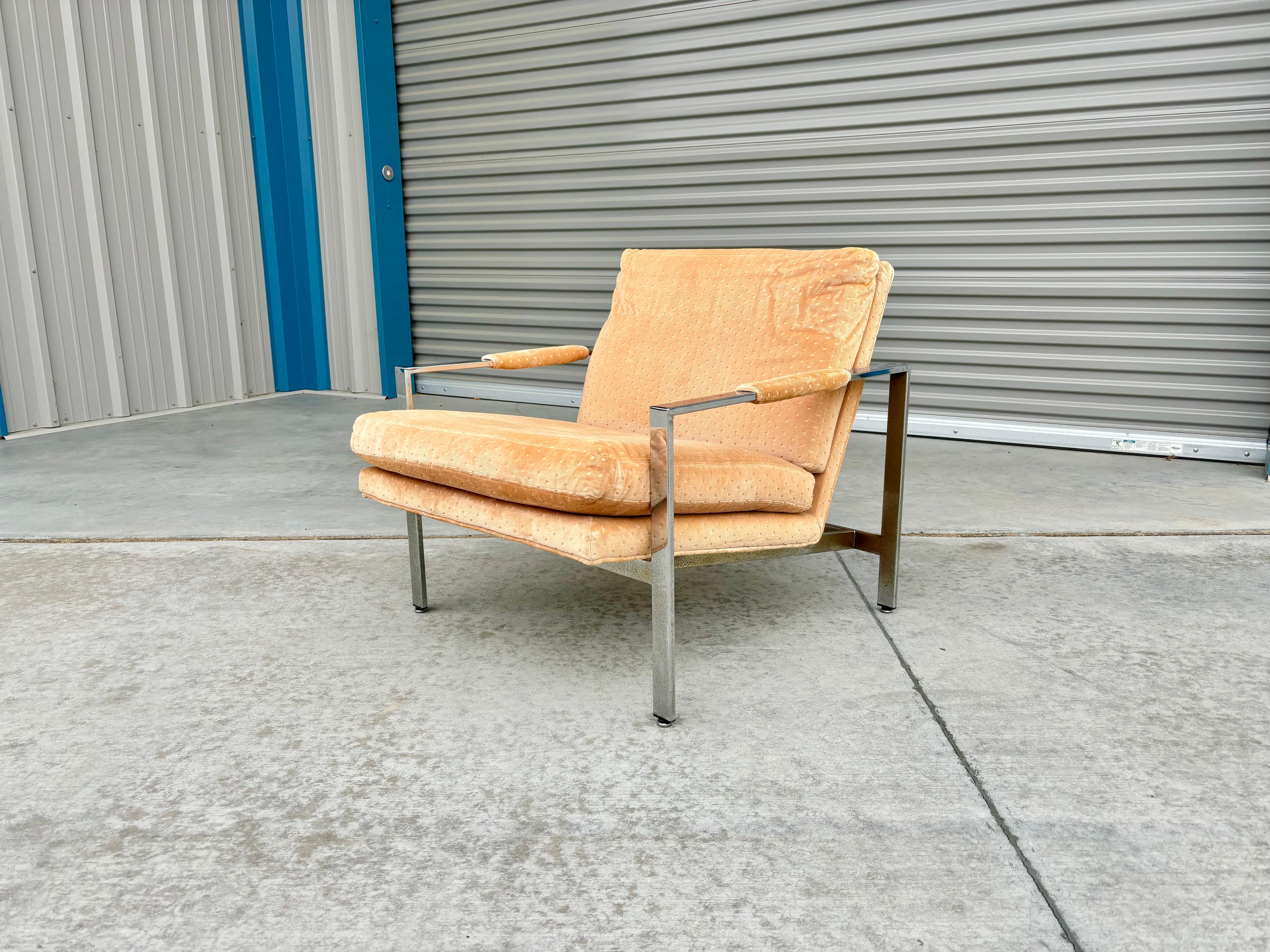 Late 20th Century 1970s Mid Century Chrome Lounge Chair by Milo Baughman for Thayer Coggin - Set o For Sale