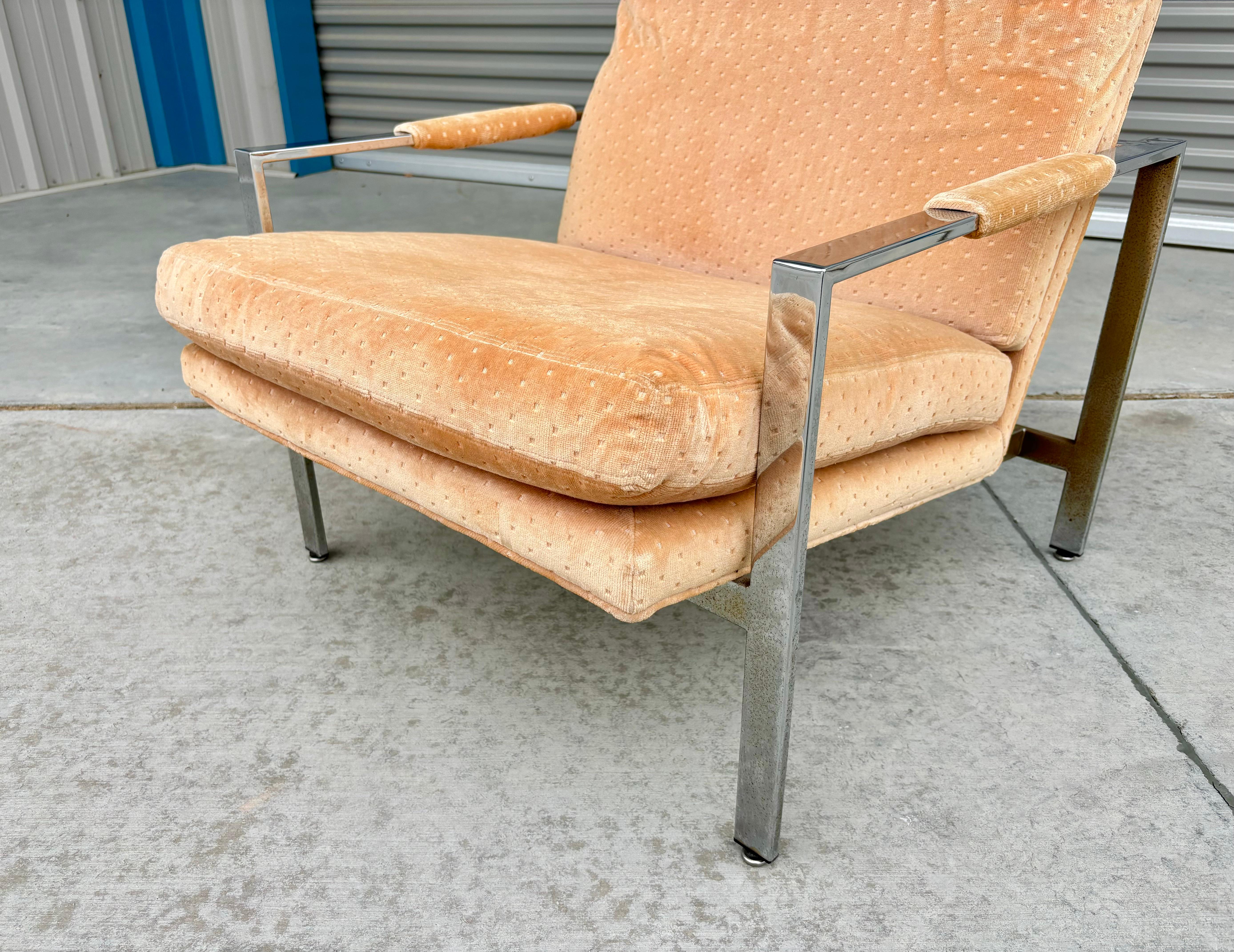 1970s Mid Century Chrome Lounge Chair by Milo Baughman for Thayer Coggin - Set o For Sale 2