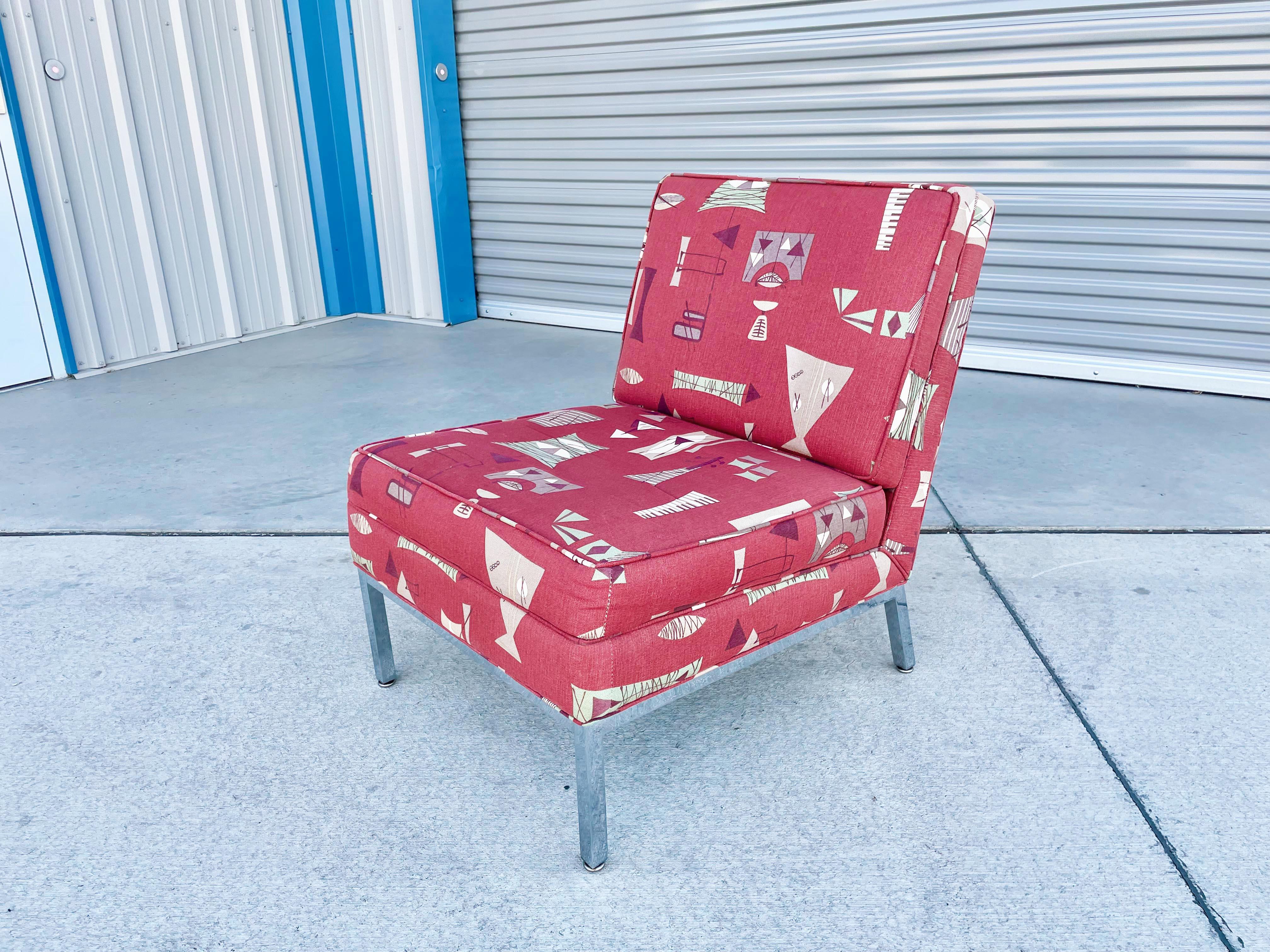 Sillas de salón cromadas de mediados de siglo de 1970 inspiradas en Florence Knoll en venta 2