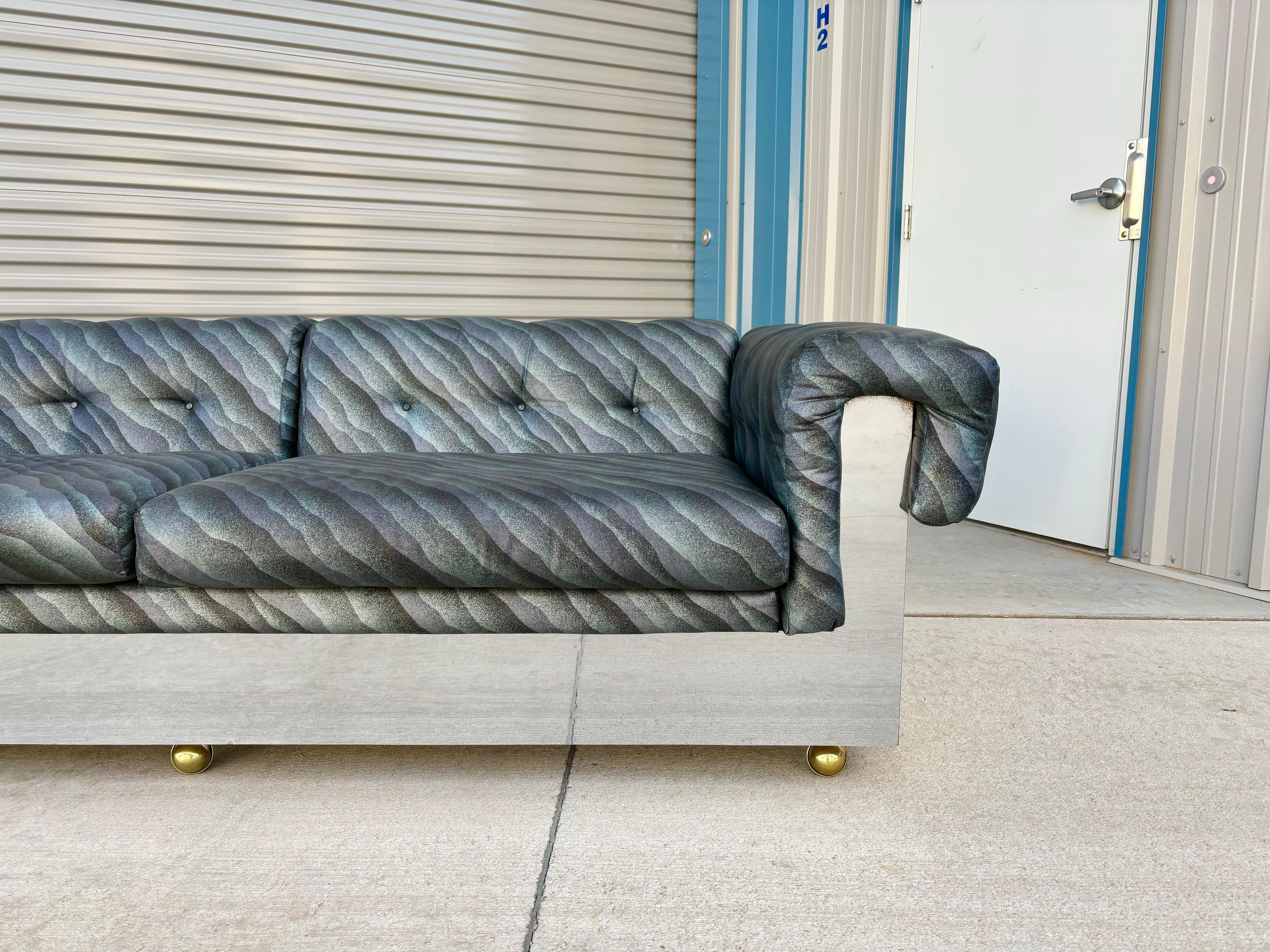 1970er Mid Century Chrome Sofa von Milo Baughman im Angebot 3