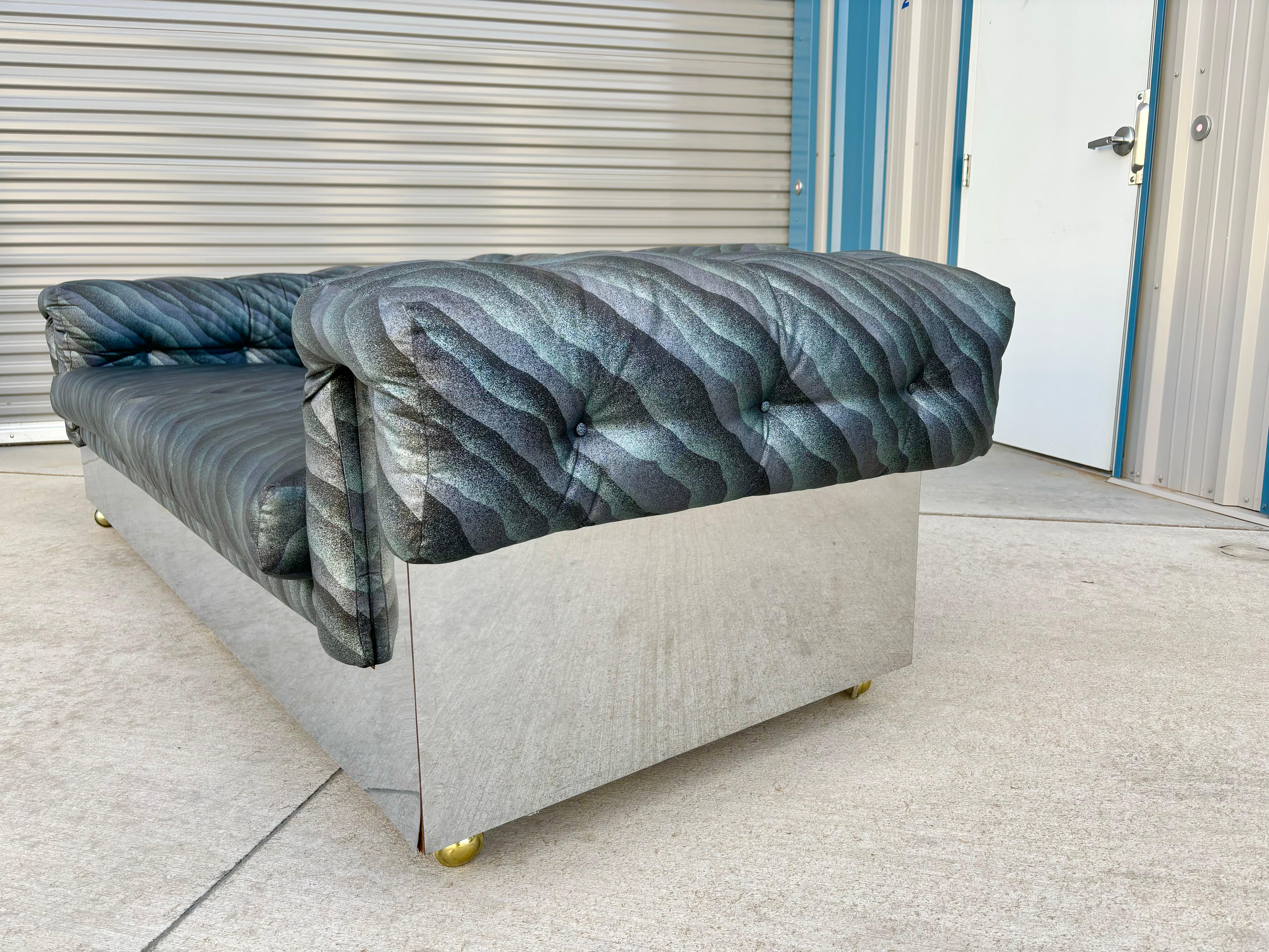 1970er Mid Century Chrome Sofa von Milo Baughman im Angebot 4