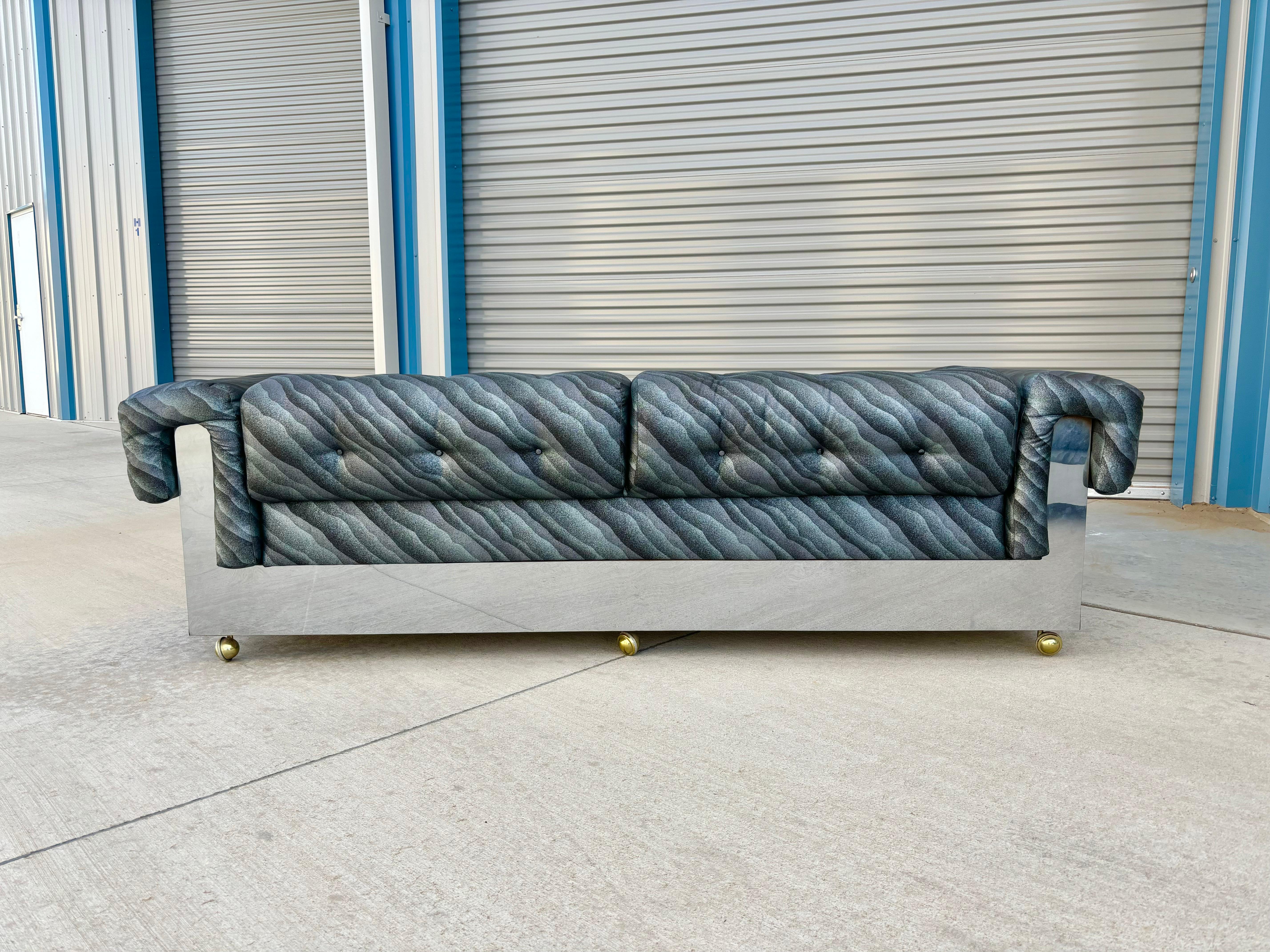 1970 Mid Century Chrome Sofa by Milo Baughman en vente 5