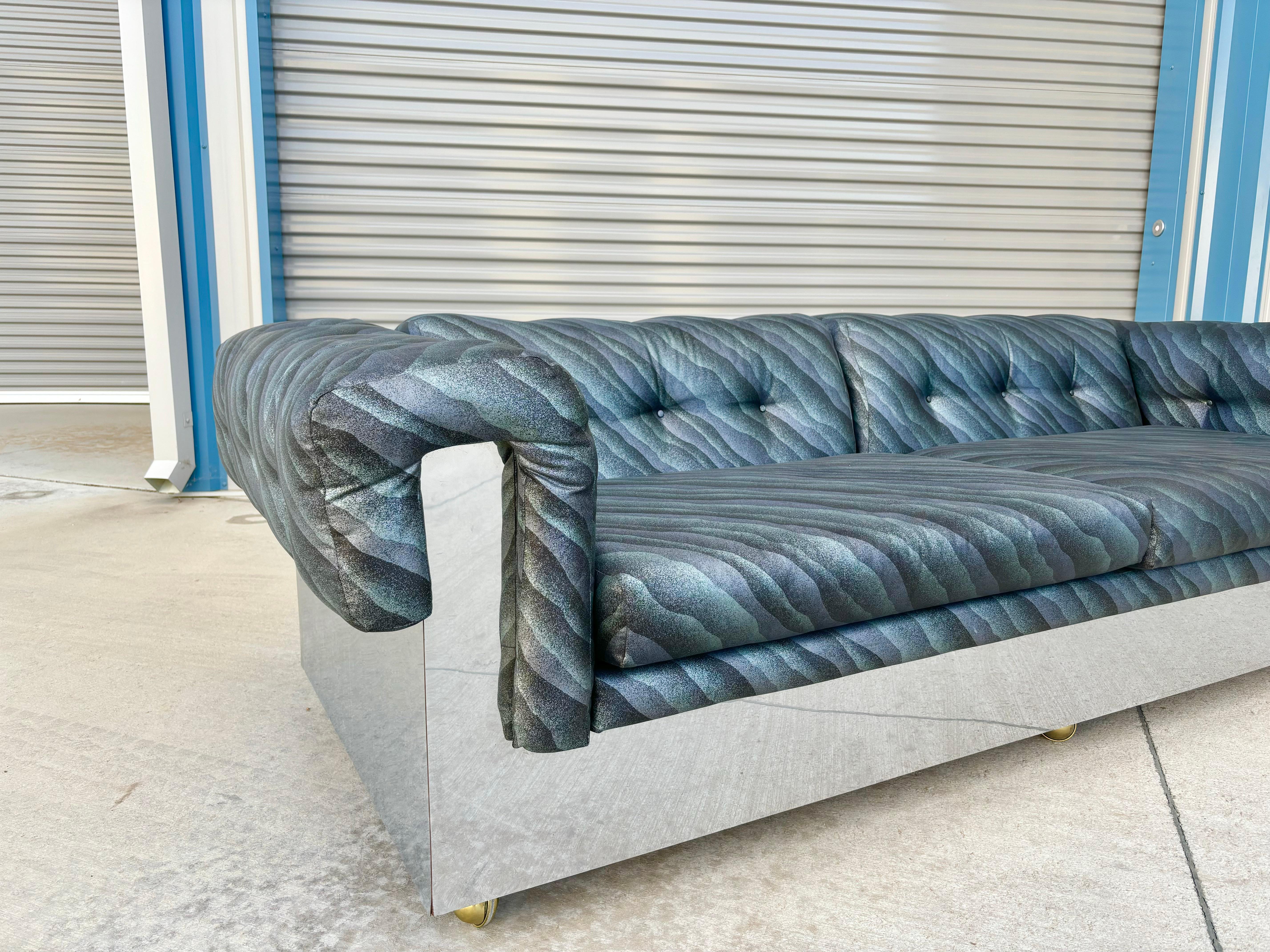 Américain 1970 Mid Century Chrome Sofa by Milo Baughman en vente