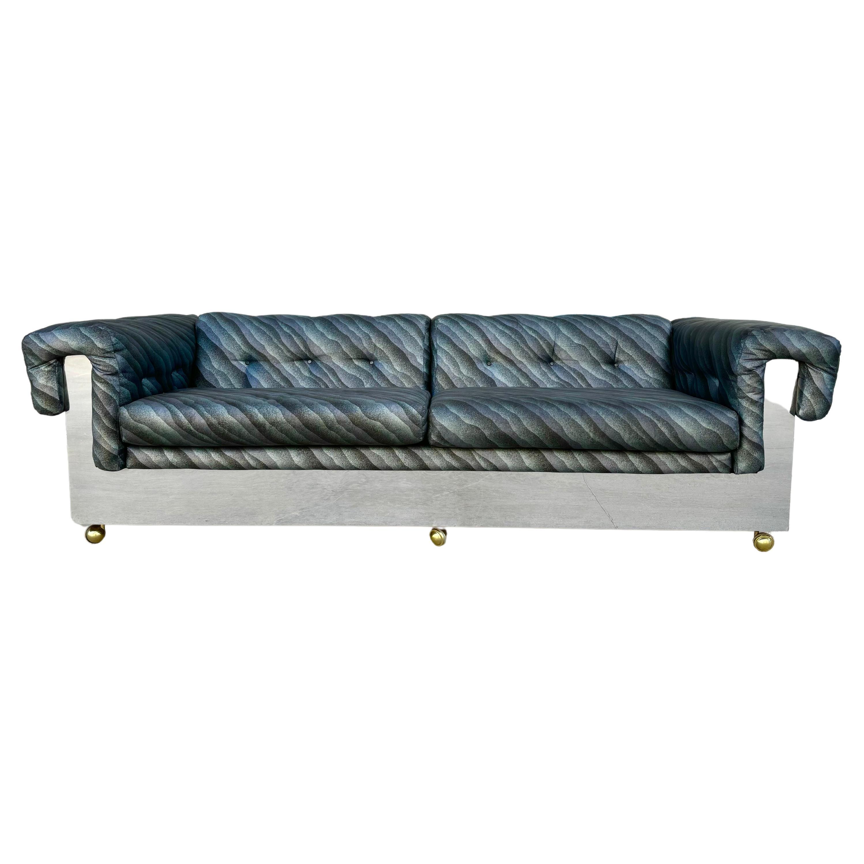 1970er Mid Century Chrome Sofa von Milo Baughman im Angebot