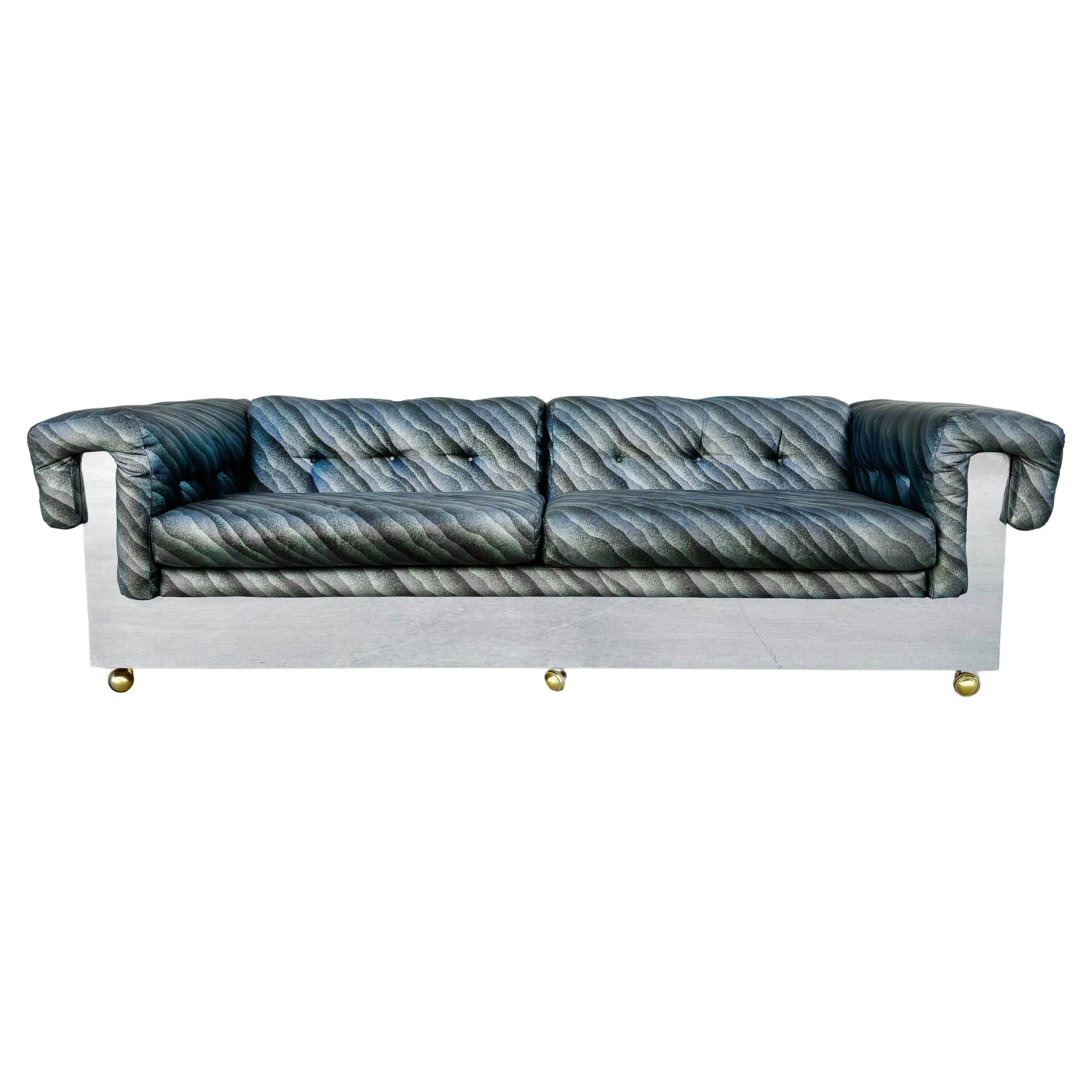 1970s Mid Century Chrome Sofa by Milo Baughman