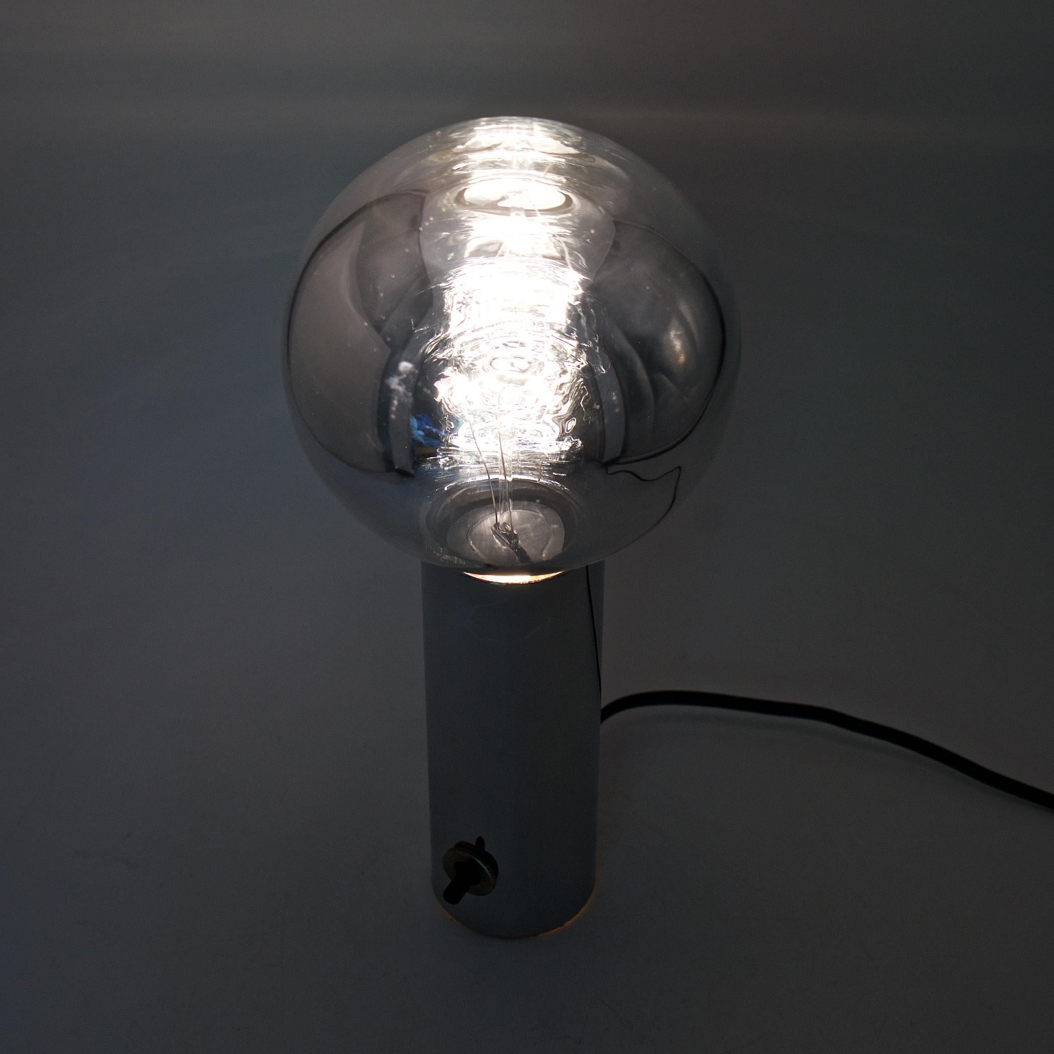 Mid-Century Modern 1970s Midcentury Chrome Tubular Soap Bubble Table Lamp Dimmable Postmodern