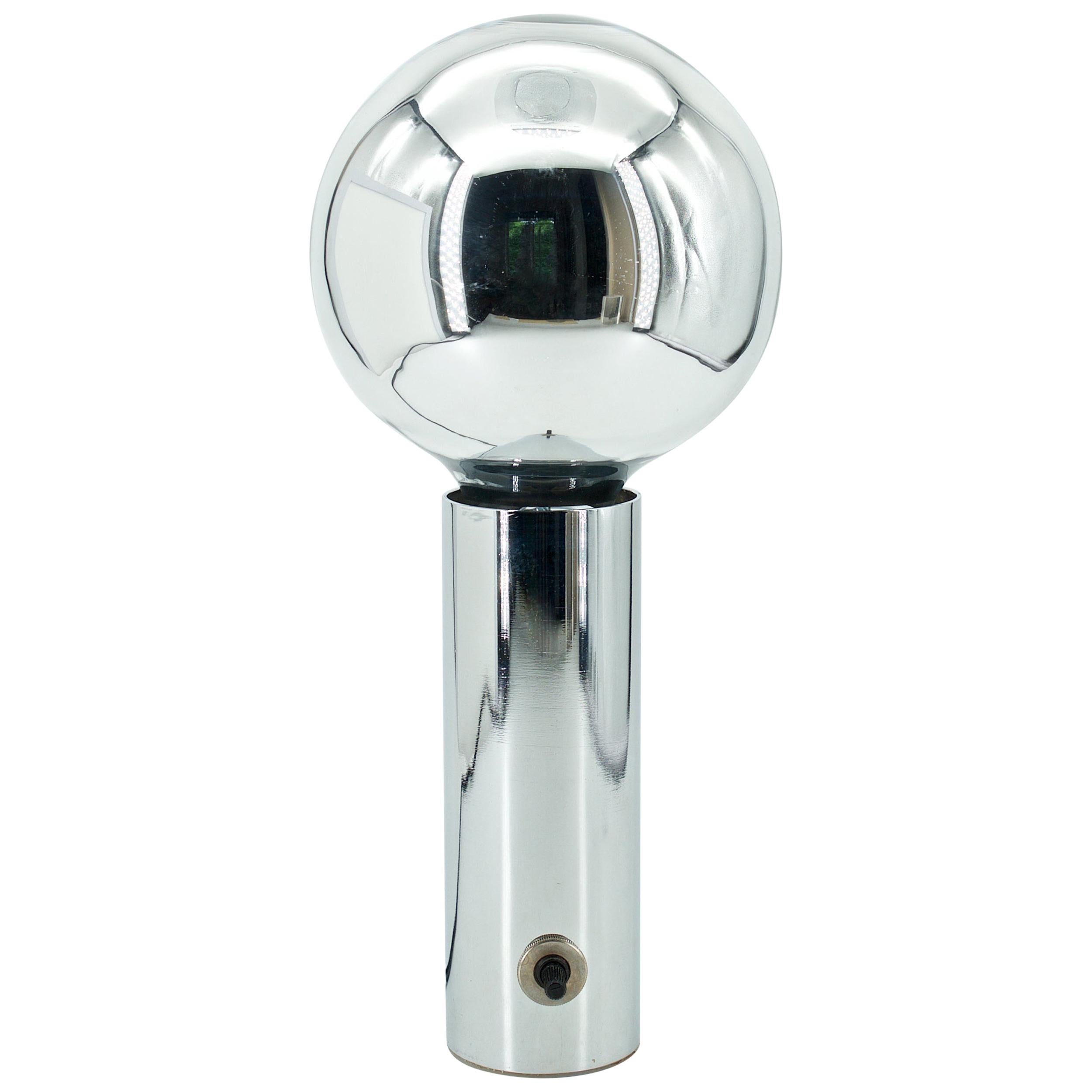 1970s Midcentury Chrome Tubular Soap Bubble Table Lamp Dimmable Postmodern