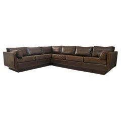 1970’s Mid-Century Danish L Shaped Leather Sectional Sofa
