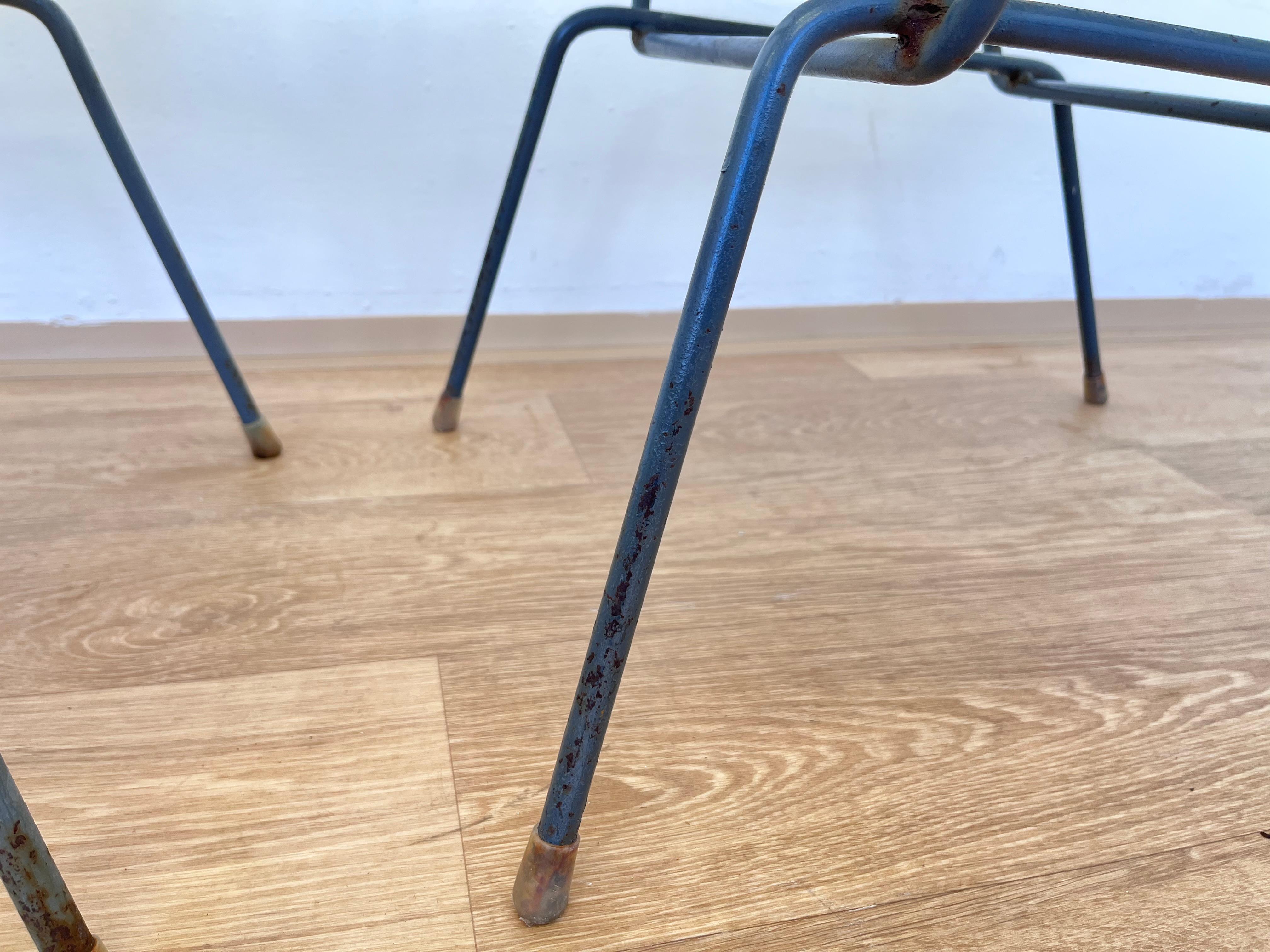 1970s Mid century design Pair of Spaghetti Side Chairs - Czechoslovakia In Good Condition For Sale In Praha, CZ