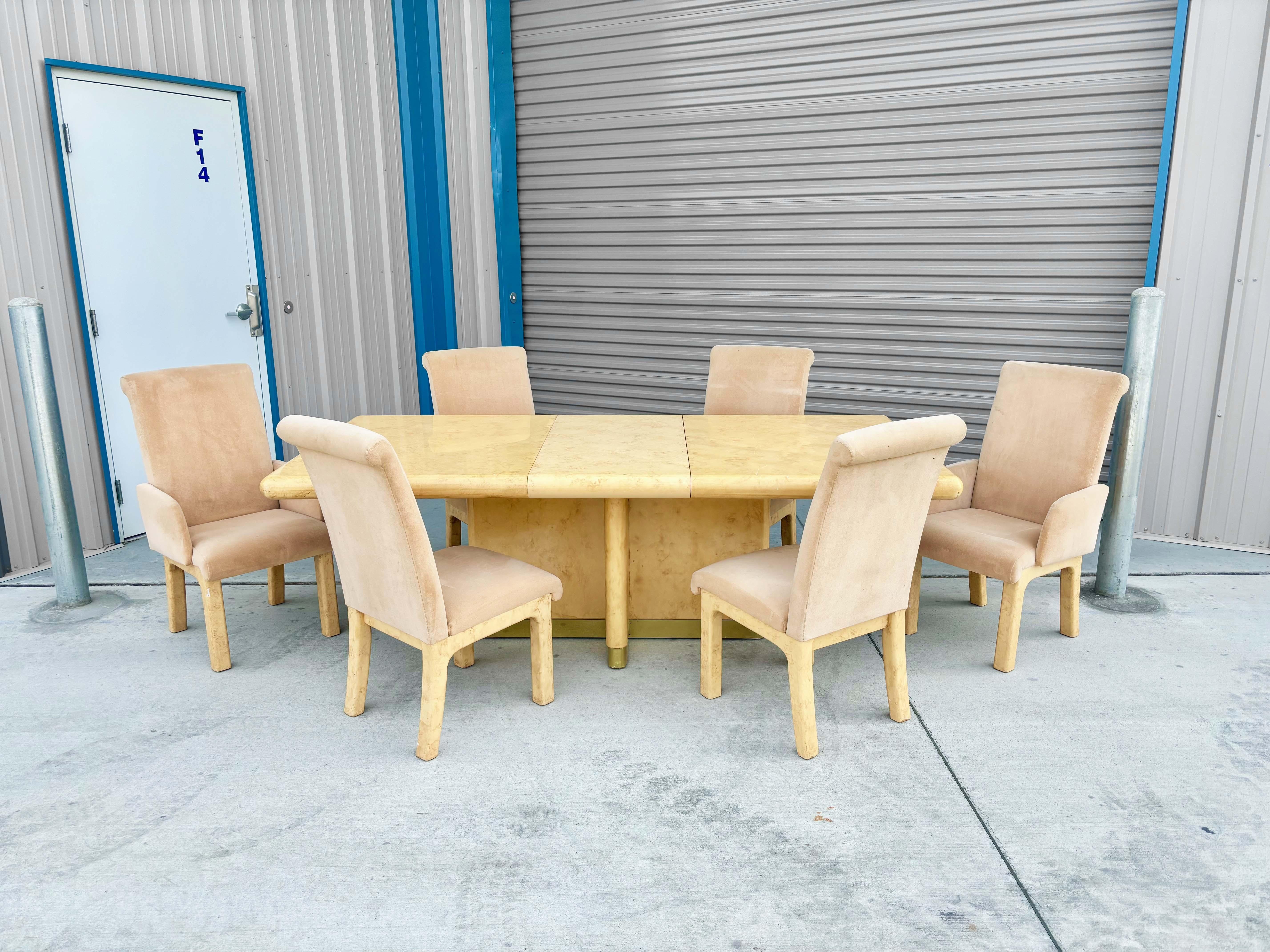 1970er Jahre Mid Century Esszimmer Set von 7 im Zustand „Gut“ im Angebot in North Hollywood, CA