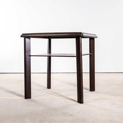 1970's Mid Century Ebony Square Occasional Table With Shelf