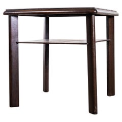 1970's Mid Century Ebony Square Occasional Table With Shelf