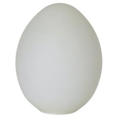 1970's Mid-Century Egg Shaped Milk Glass Table Lamp by Vianne