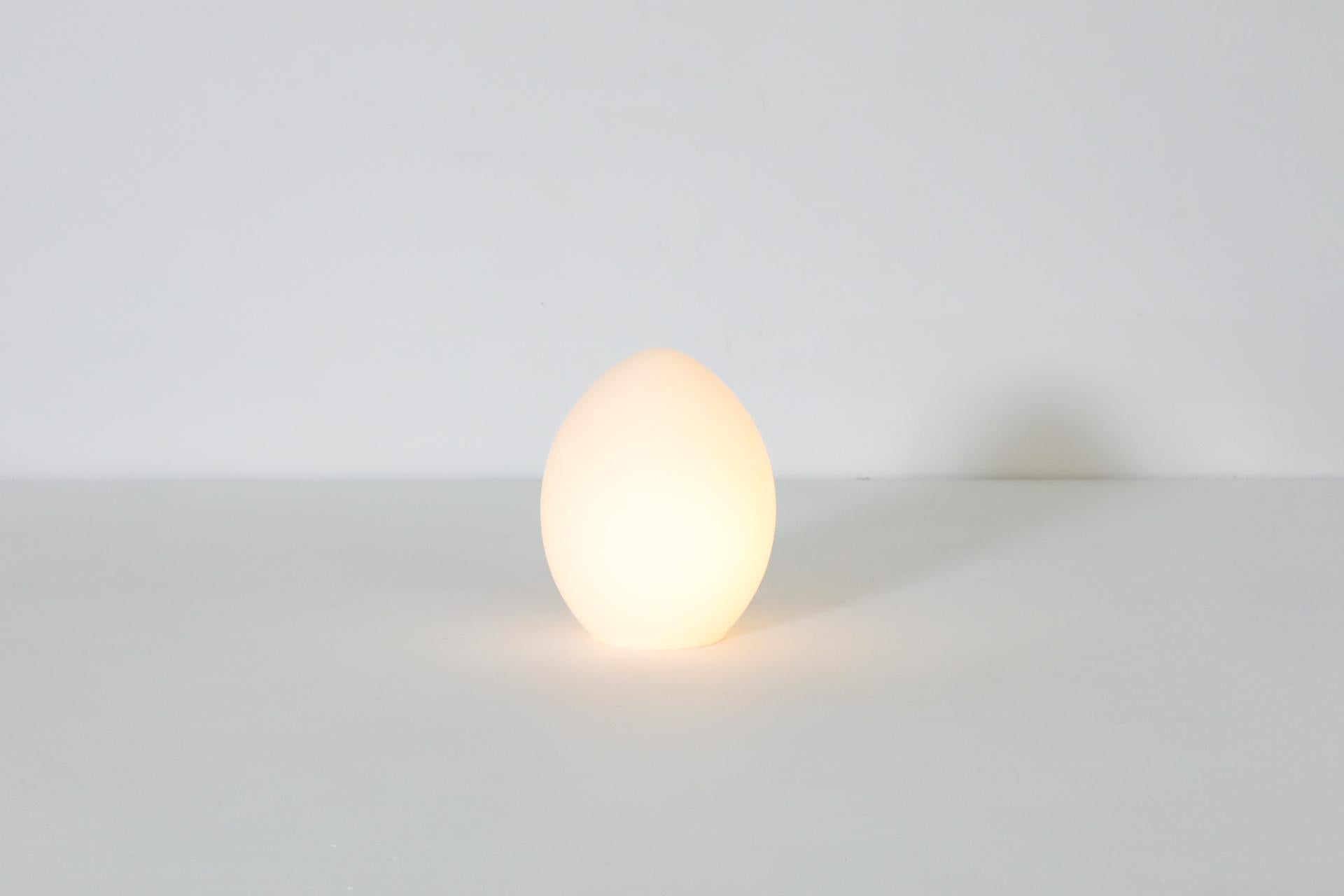 Mid-Century Modern 1970's Mid-Century Egg Shaped Milk Glass Table Lamps by Verrerie Vianne