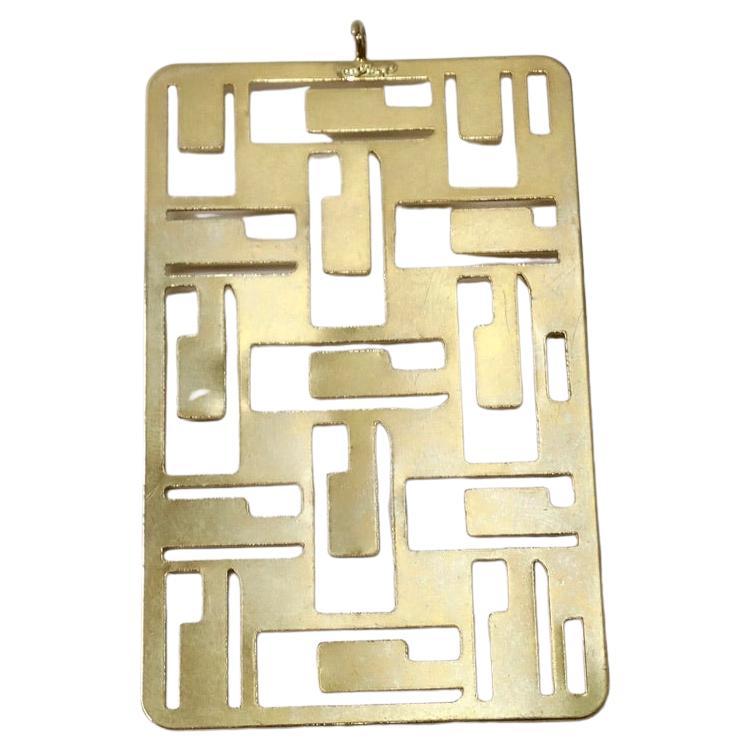 1970s Mid Century Gold Plated Pendent For Sale