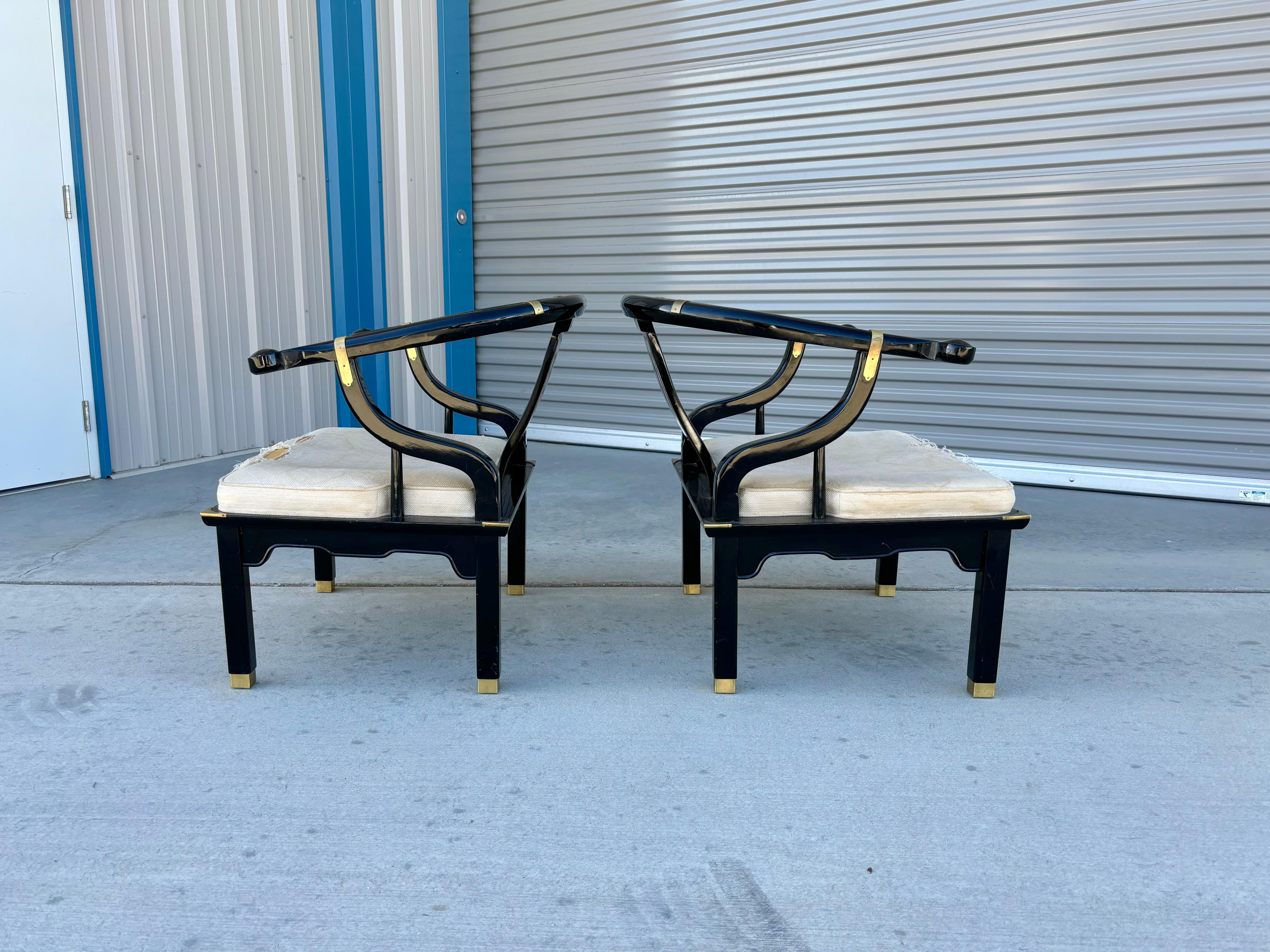 Mid-Century Modern 1970s Mid Century Lounge Chairs Styled After James Mont For Sale