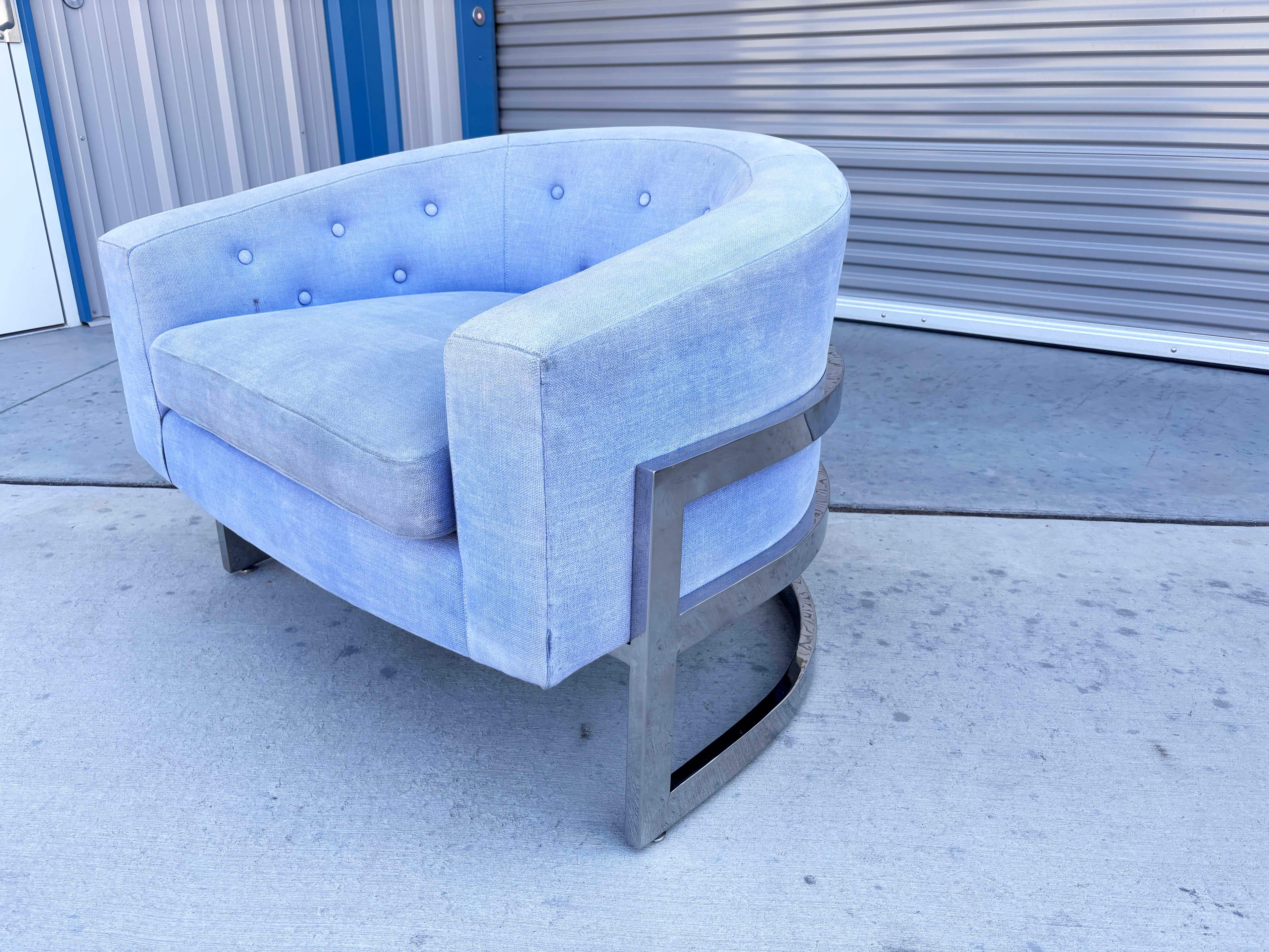 Sedie da salotto del metà secolo scorso in stile Milo Baughman - una coppia in vendita 4