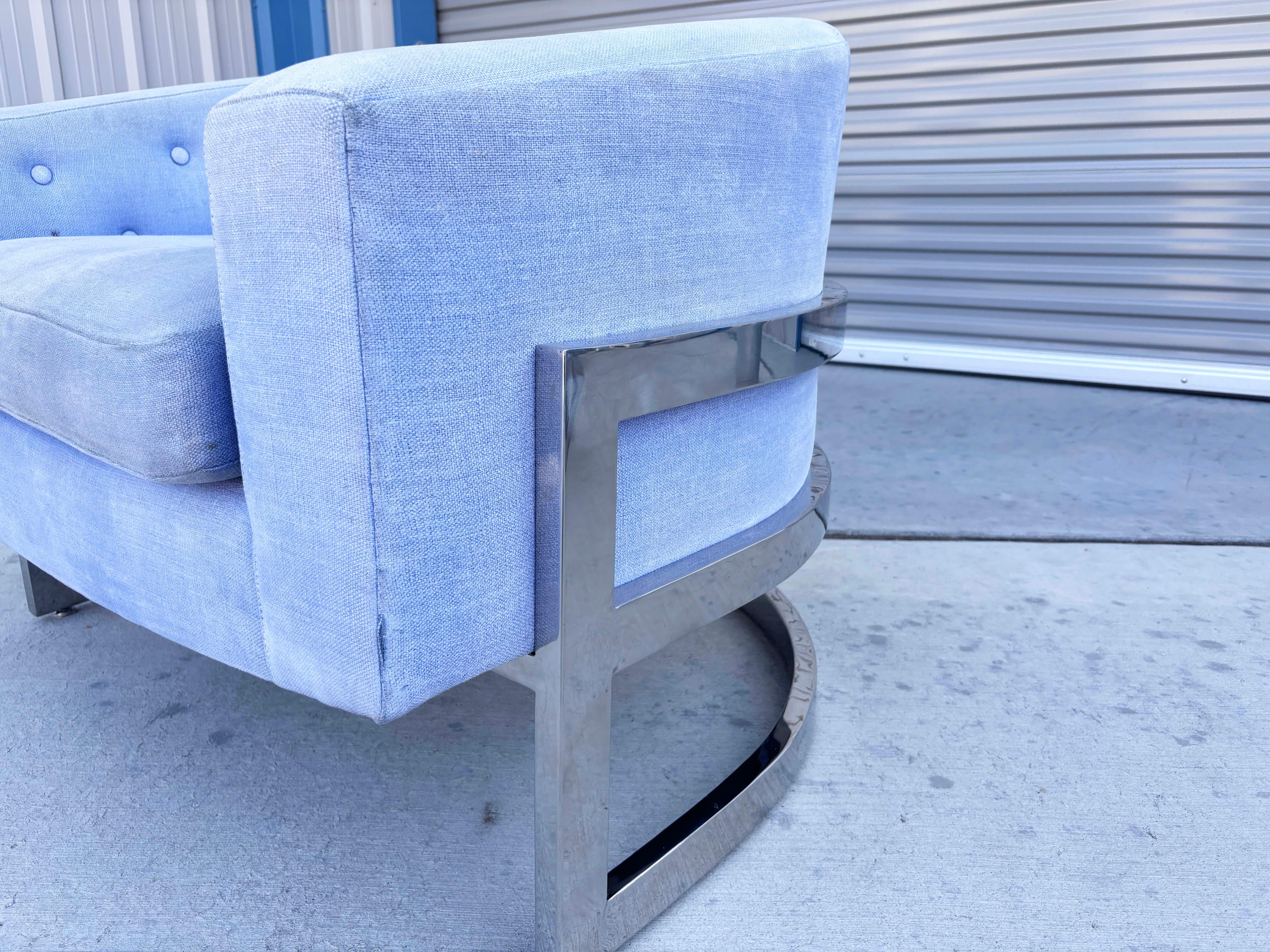 Sedie da salotto del metà secolo scorso in stile Milo Baughman - una coppia in vendita 5