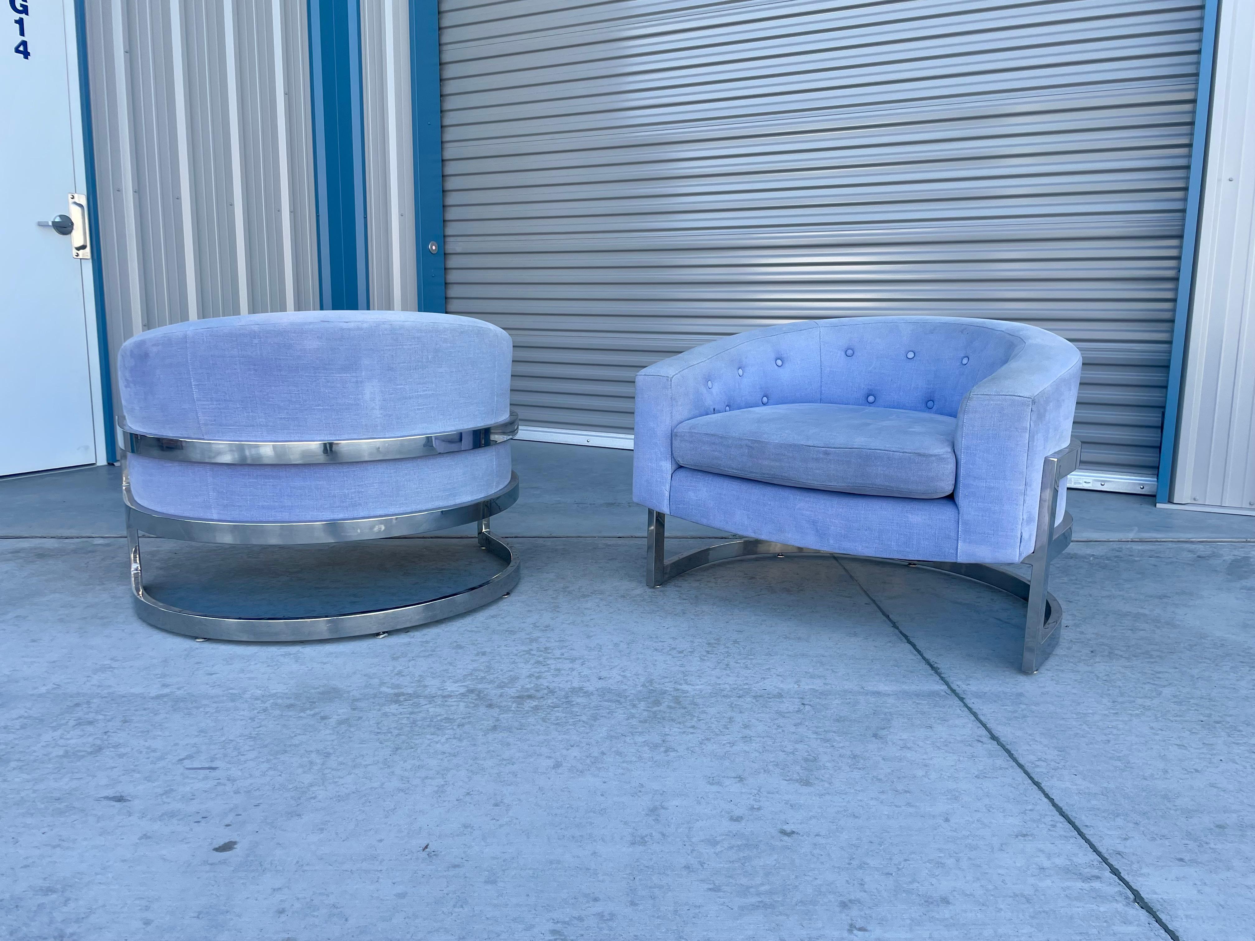 Late 20th Century 1970s Mid Century Lounge Chairs Styled After Milo Baughman - a Pair For Sale