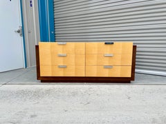 1970s Mid Century Two-Tone Sycamore and Lacquer Double Dresser