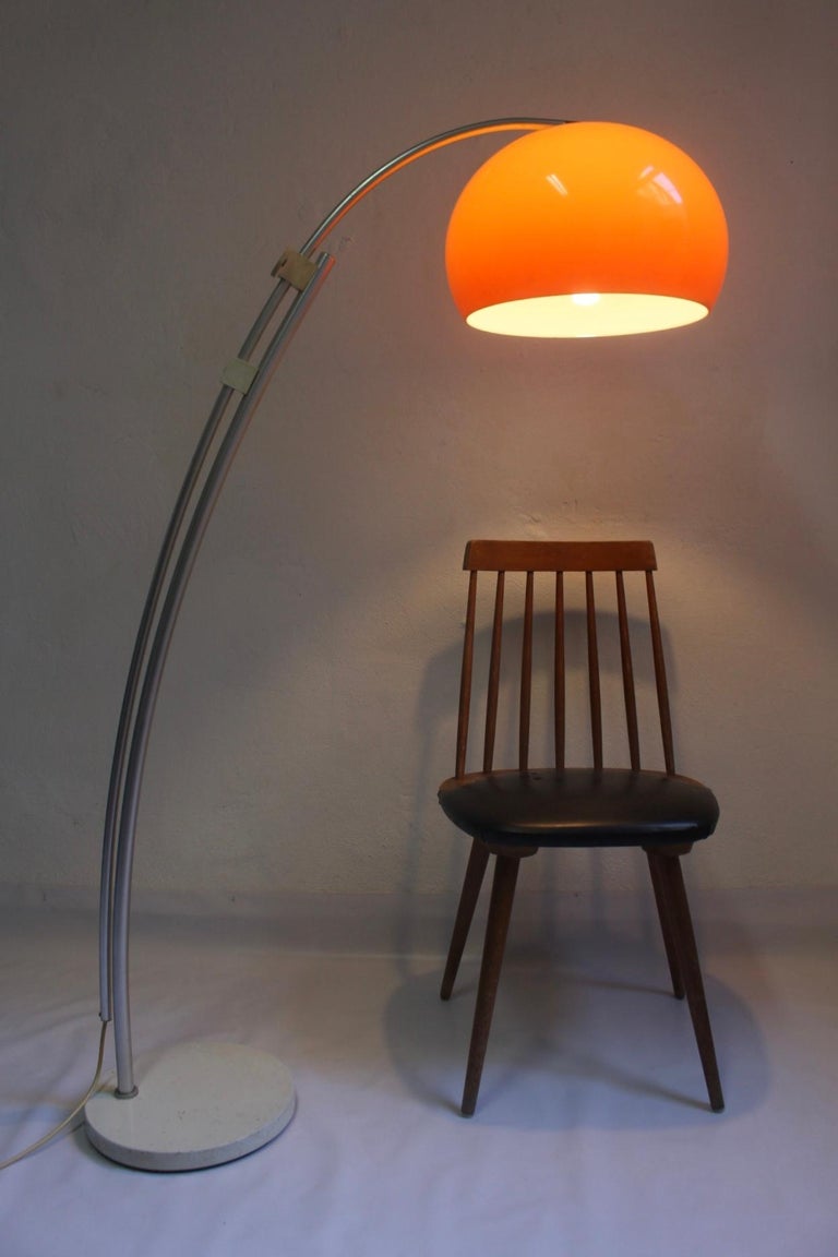 1970s Midcentury Minerva Orange Floor Lamp from Fase For Sale at 1stdibs