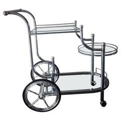 Carrello da bar a 3 piani del 1970, carrello da tè e bar a secco, non usato