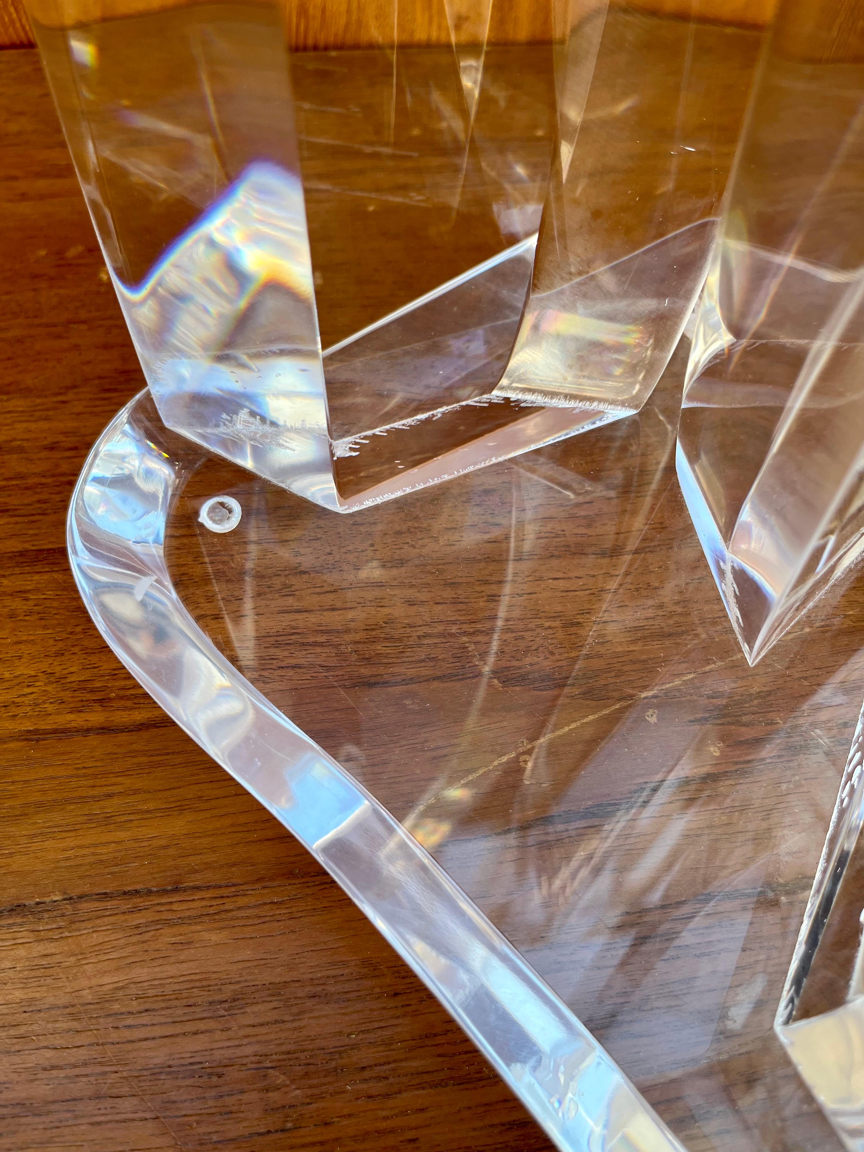 1970s Mid-Century Modern Abstract Lucite Sculpture in the Hivo Van Teal's Style For Sale 6