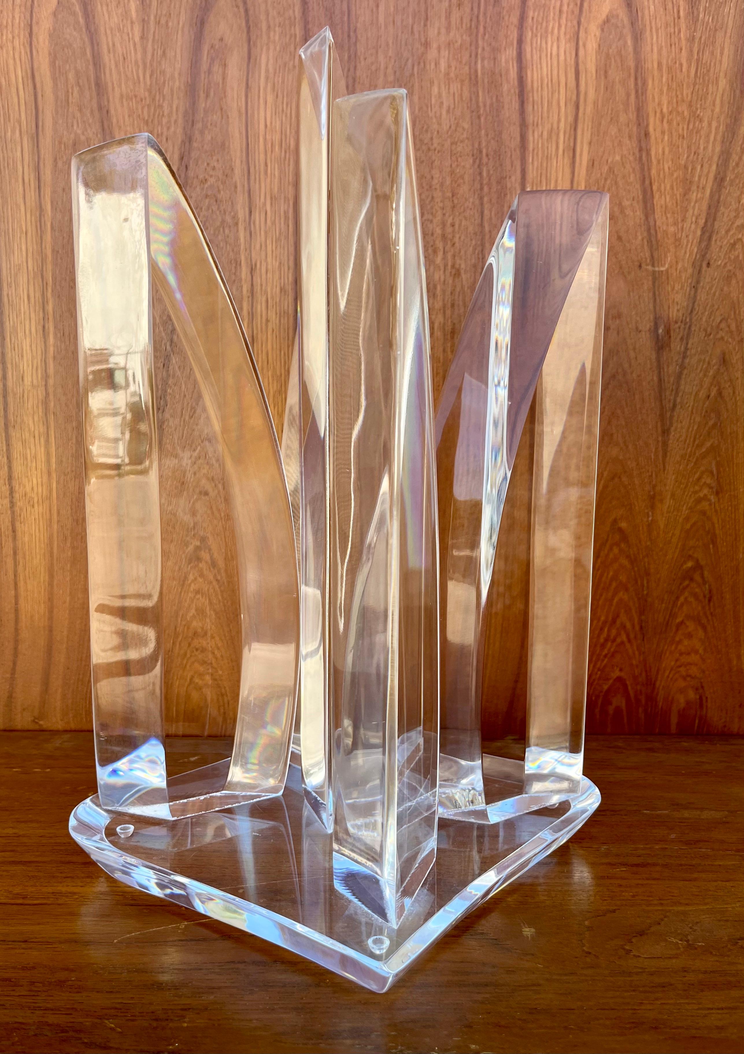 Américain Sculpture abstraite en lucite mi-siècle moderne des années 1970 dans le style de Hivo Van Teal en vente