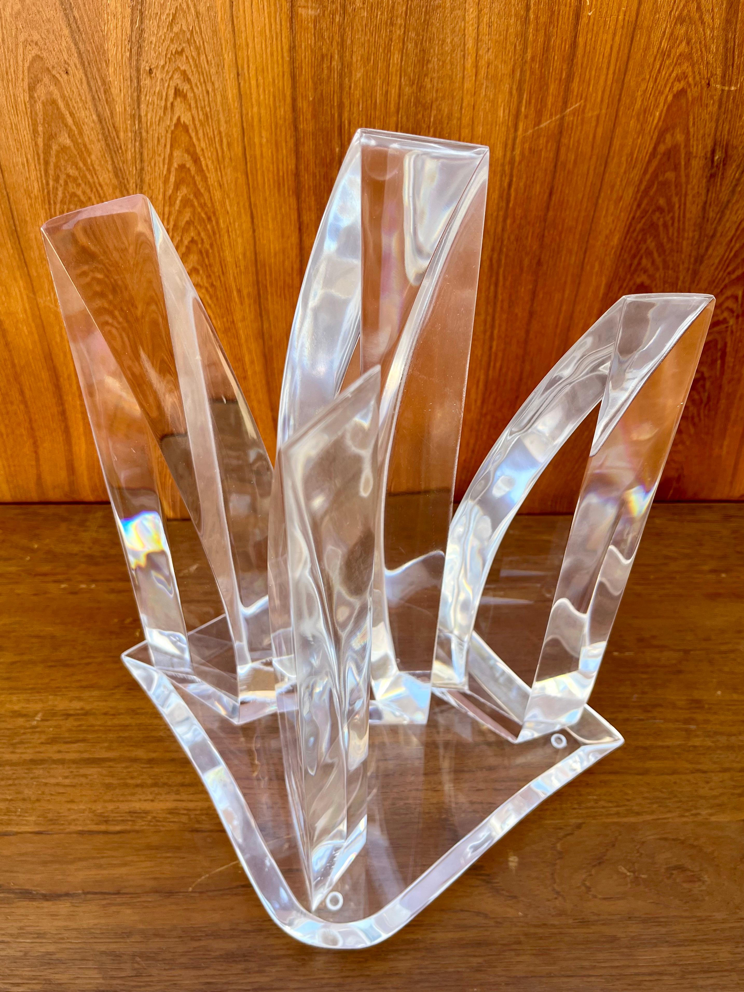 Acrylic 1970s Mid-Century Modern Abstract Lucite Sculpture in the Hivo Van Teal's Style For Sale