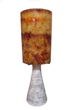 1970s Mid Century Modern Accolay Pottery Lamp W Resin Shade