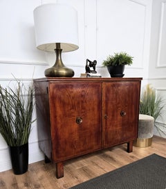 1970s Mid-Century Modern Art Deco Italian Wooden Sideboard Credenza Cabinet